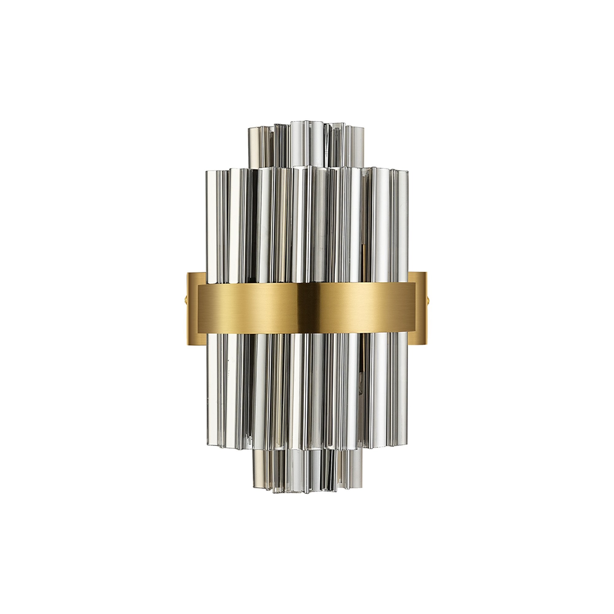 Fabula Farnley 4 Light Wall Light - Brass & Smoked Glass