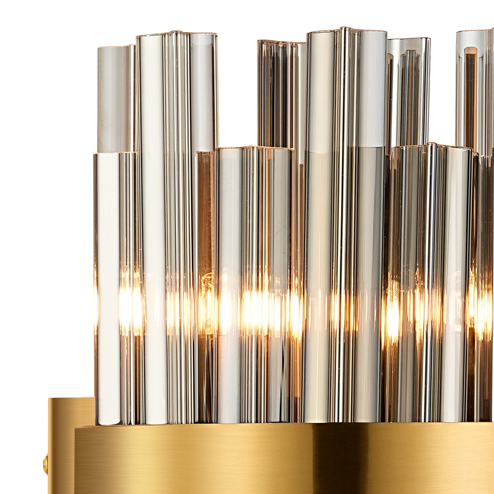 Fabula Farnley 4 Light Wall Light - Brass & Smoked Glass
