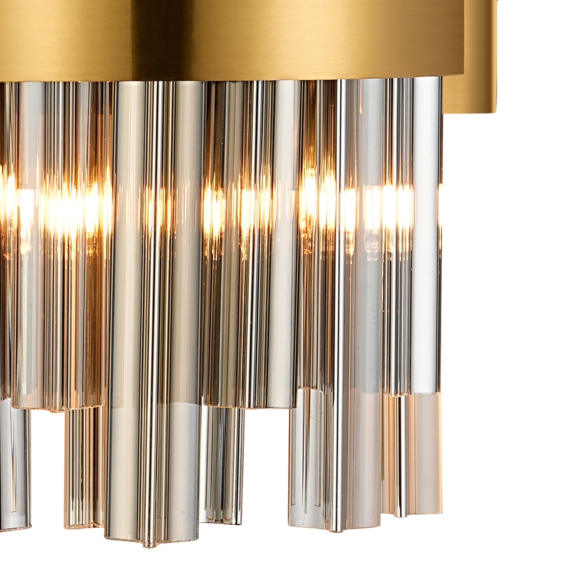 Fabula Farnley 4 Light Wall Light - Brass & Smoked Glass