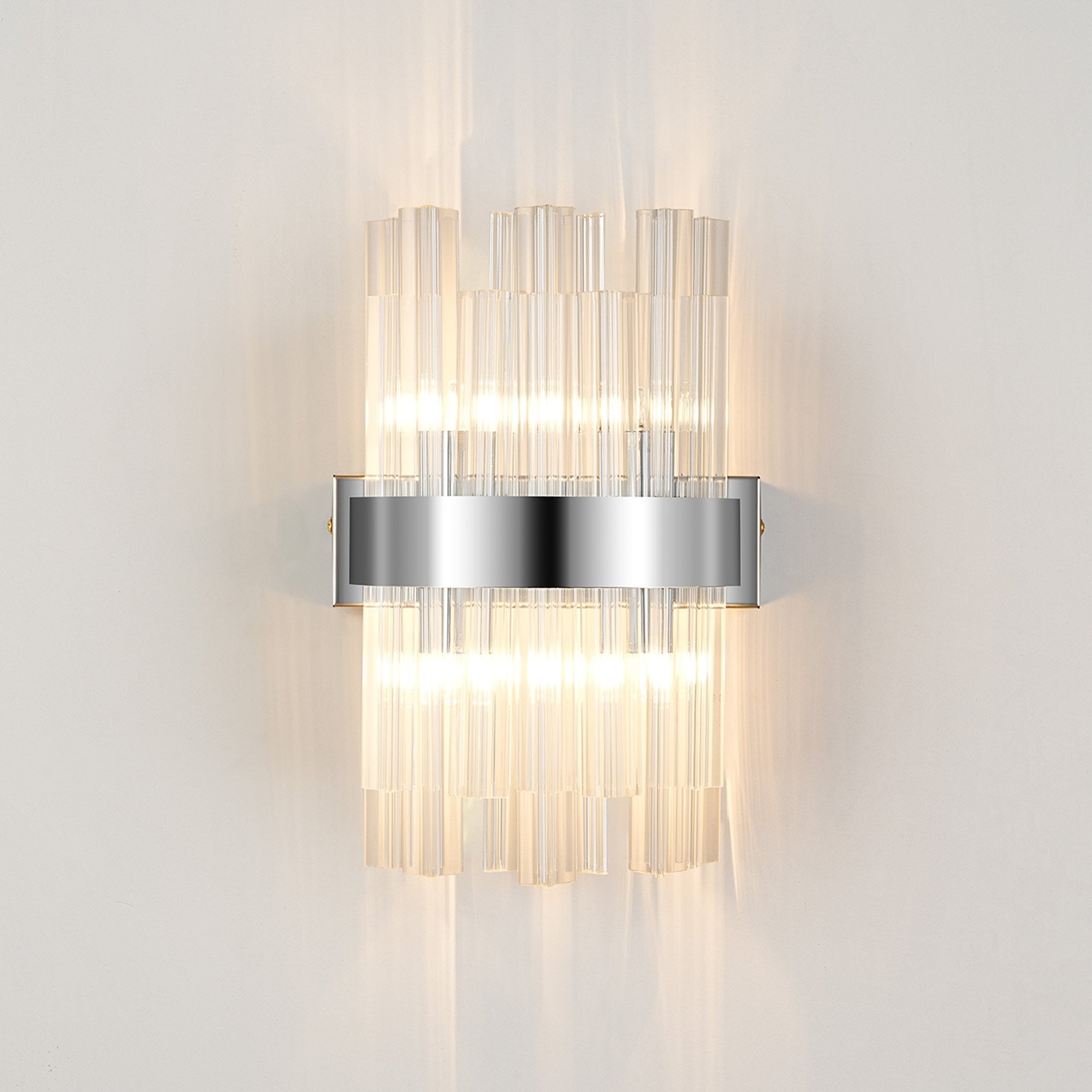 Fabula Farnley 4 Light Wall Light - Polished Nickel & Clear Glass