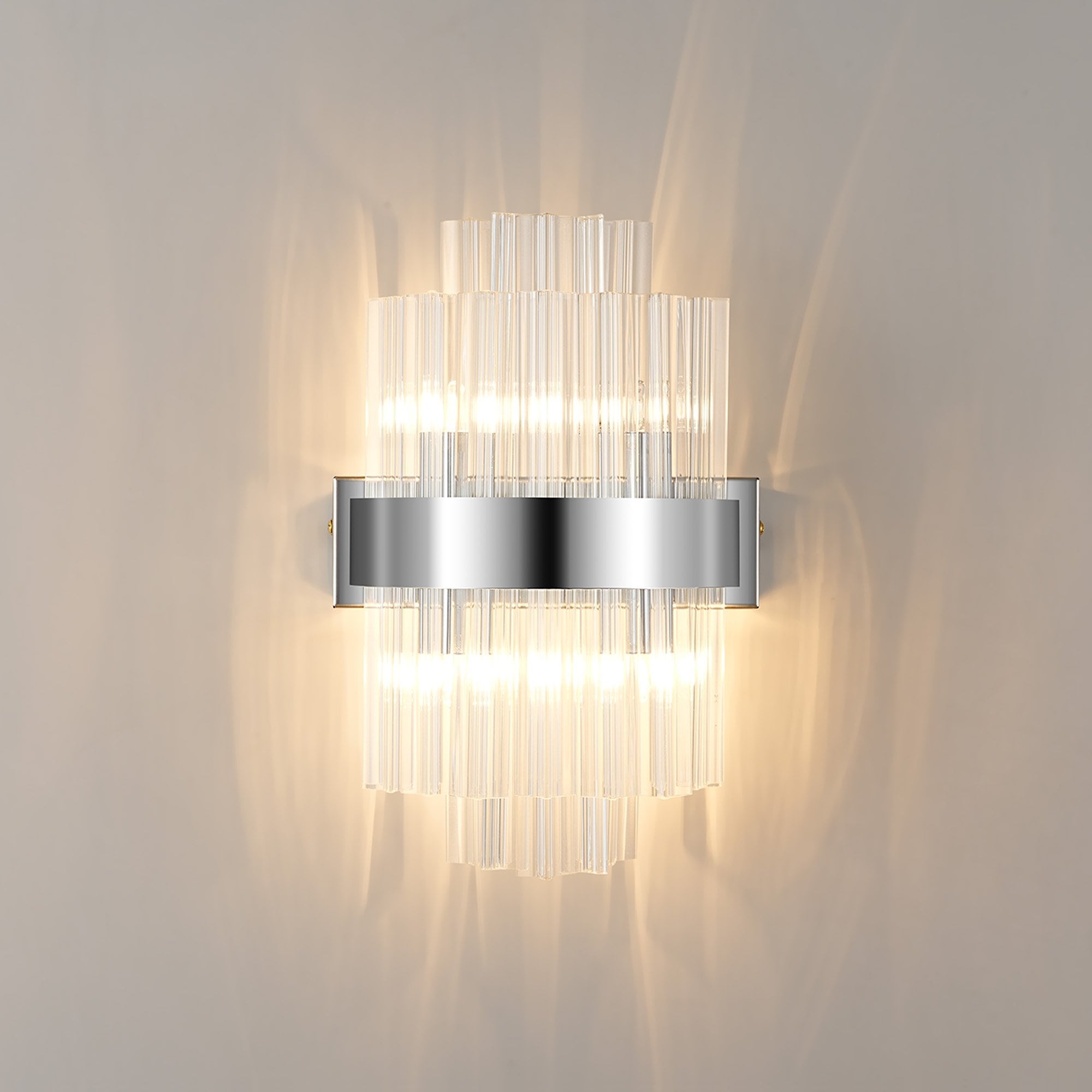 Fabula Farnley 4 Light Wall Light - Polished Nickel & Clear Glass