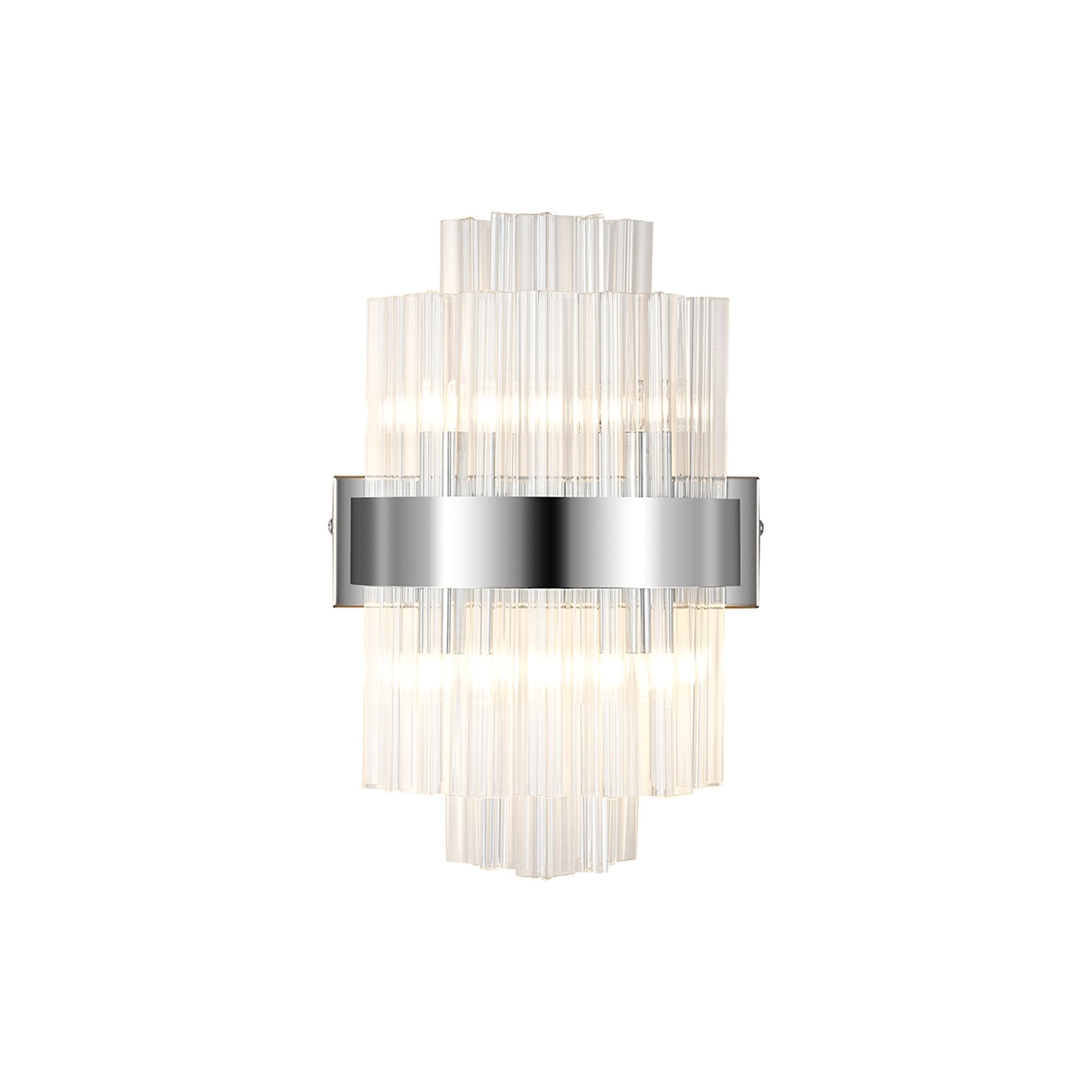 Fabula Farnley 4 Light Wall Light - Polished Nickel & Clear Glass