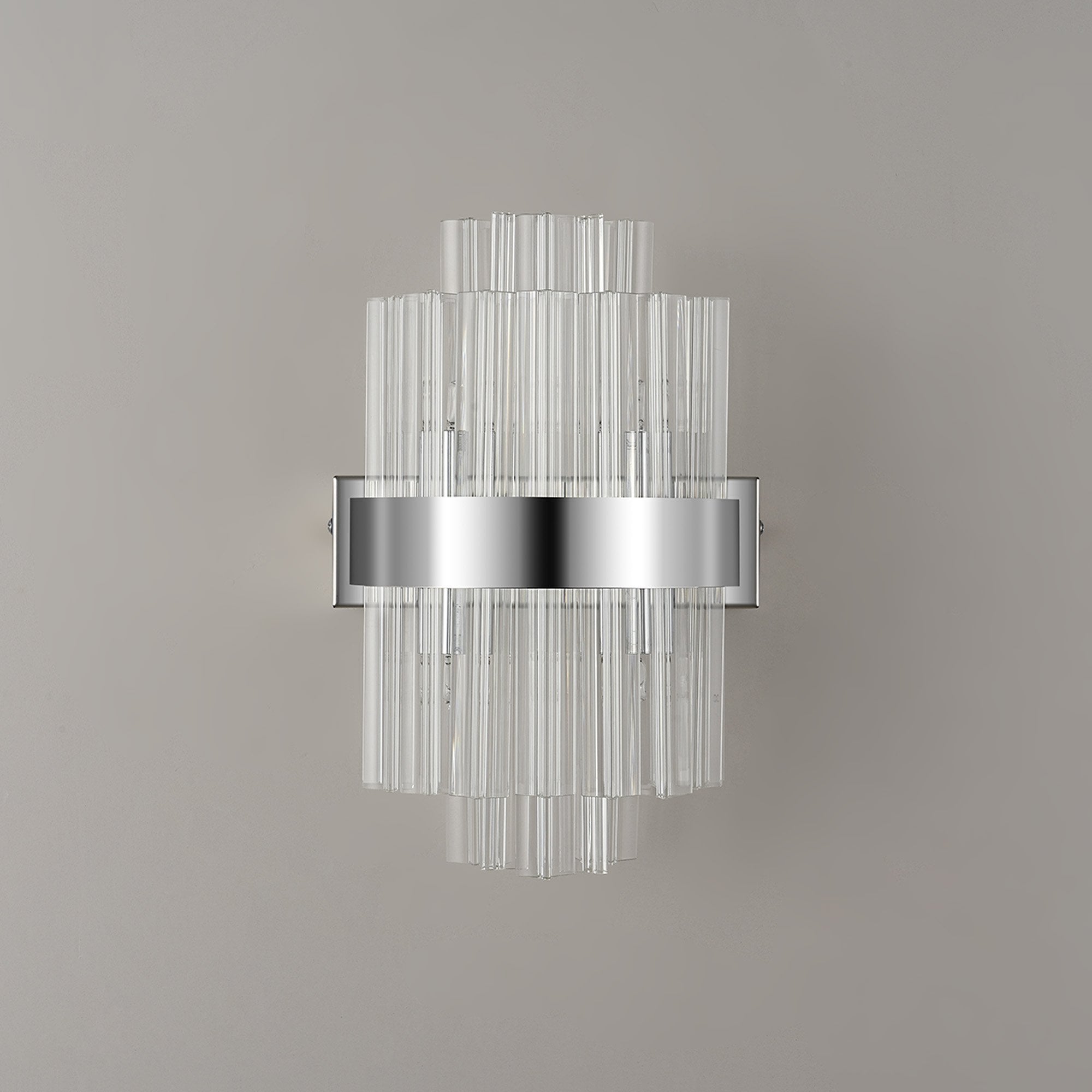 Fabula Farnley 4 Light Wall Light - Polished Nickel & Clear Glass