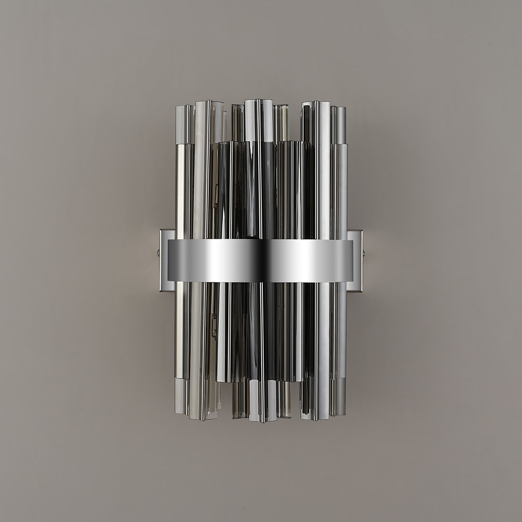 Fabula Farnley 4 Light Wall Light - Polished Nickel & Smoked Glass