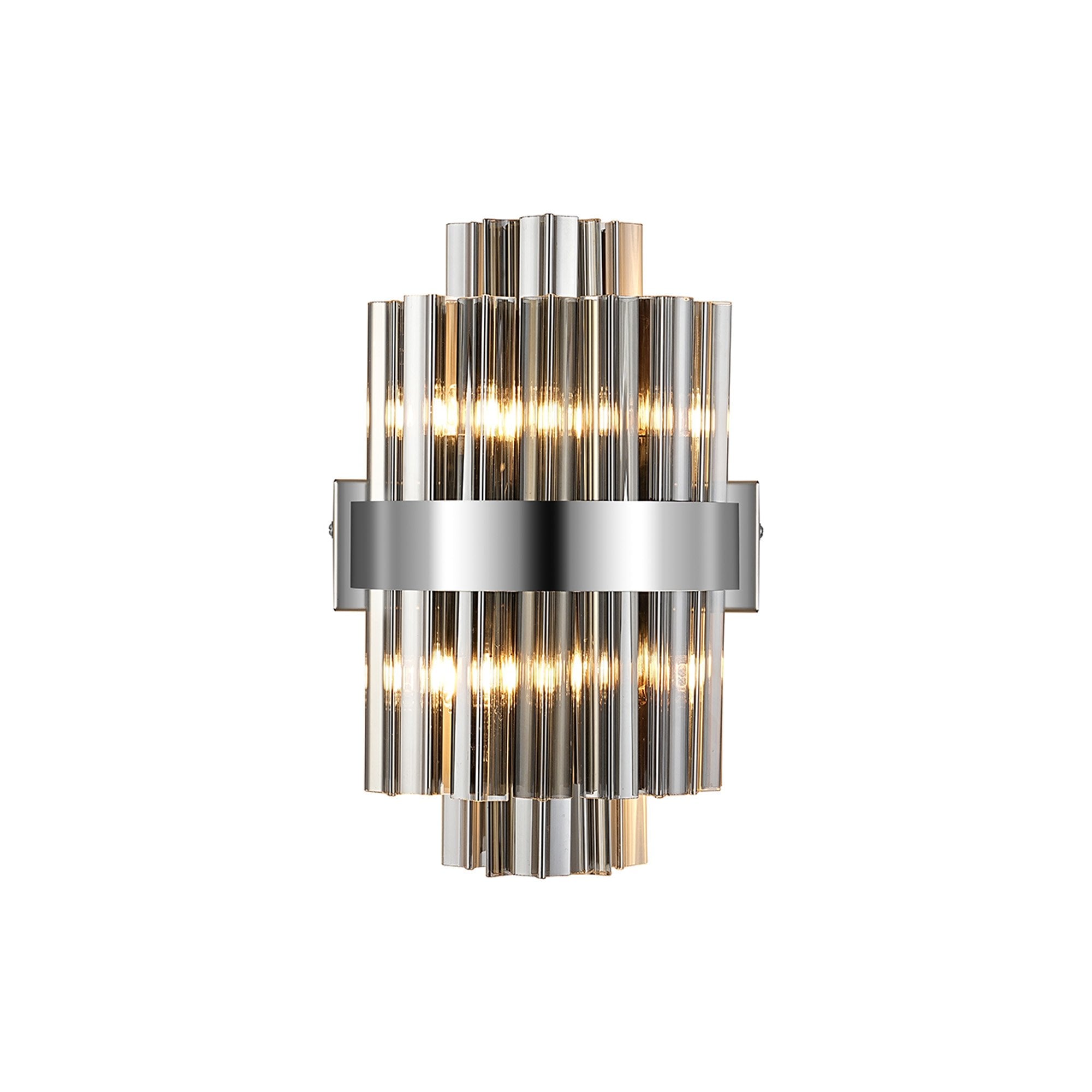 Fabula Farnley 4 Light Wall Light - Polished Nickel & Smoked Glass