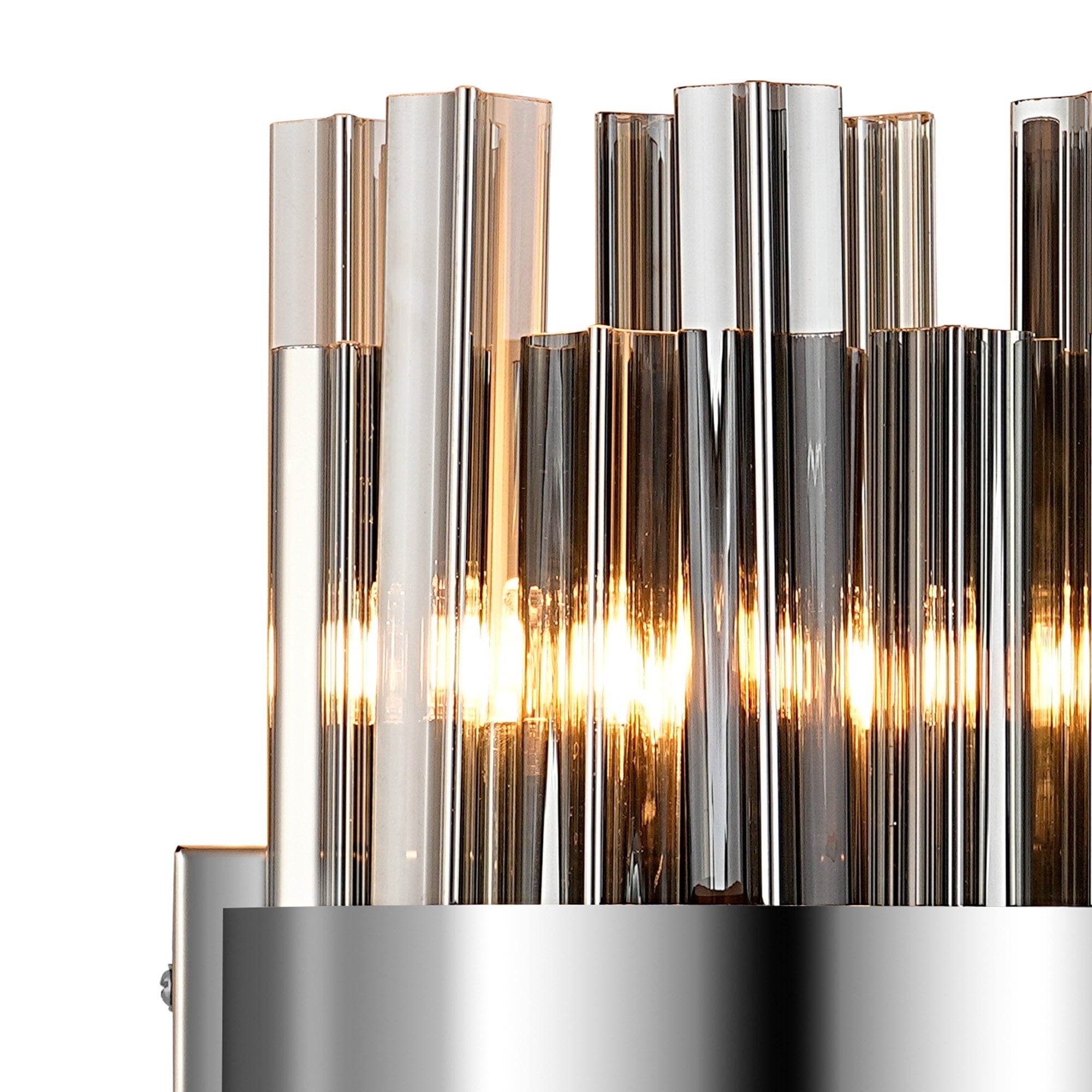 Fabula Farnley 4 Light Wall Light - Polished Nickel & Smoked Glass
