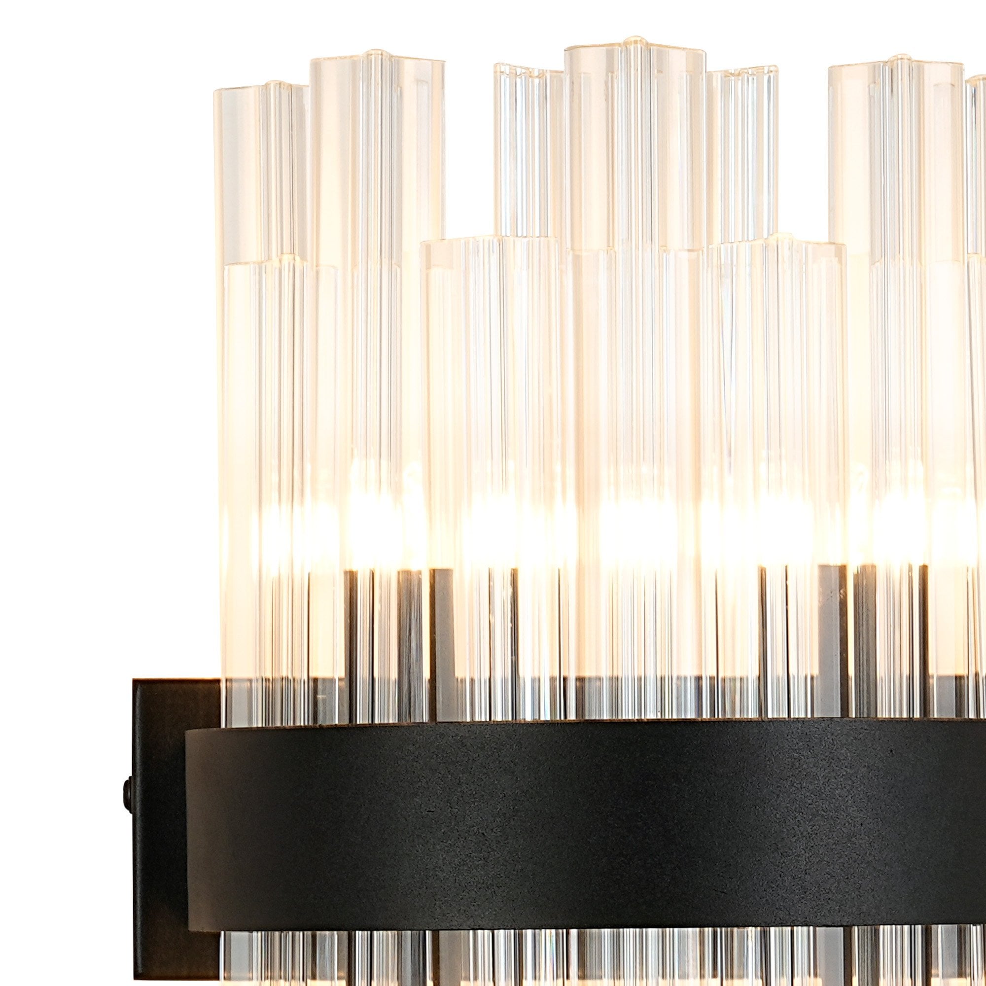 Fabula Farnley 4 Light Wall Light - Satin Black & Clear Glass