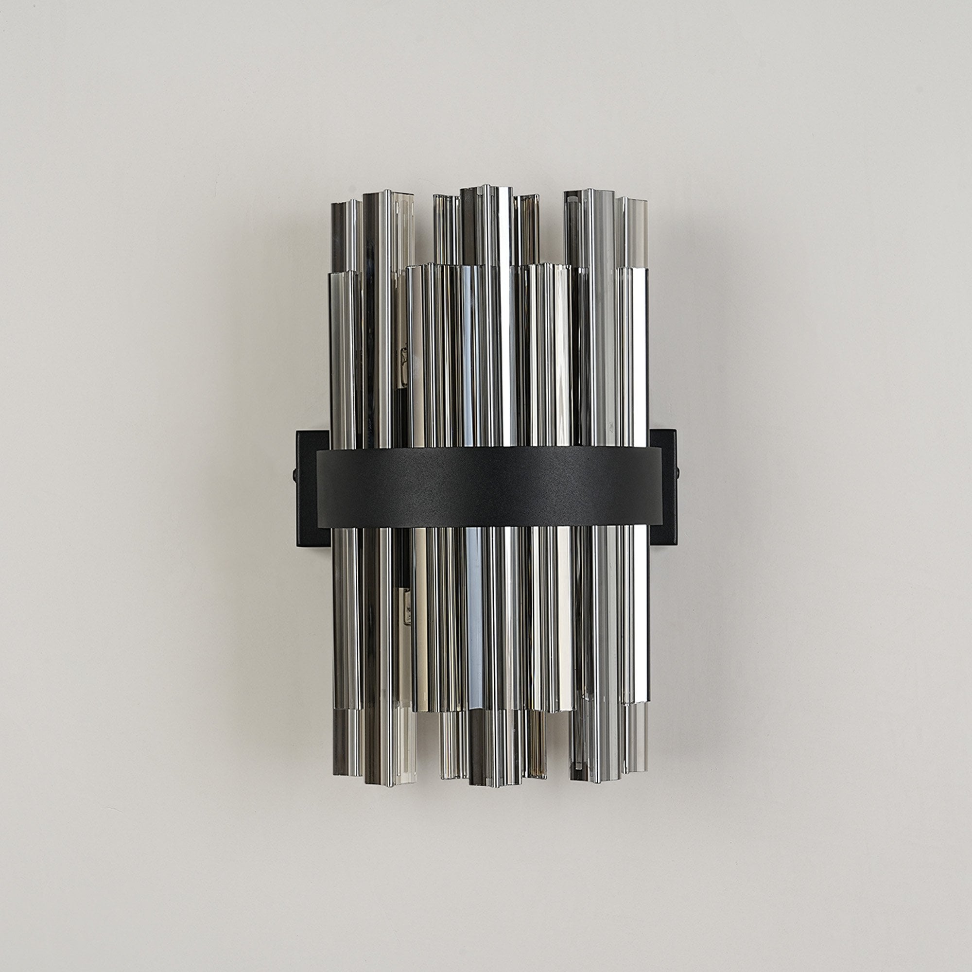 Fabula Farnley 4 Light Wall Light - Satin Black & Smoked Glass