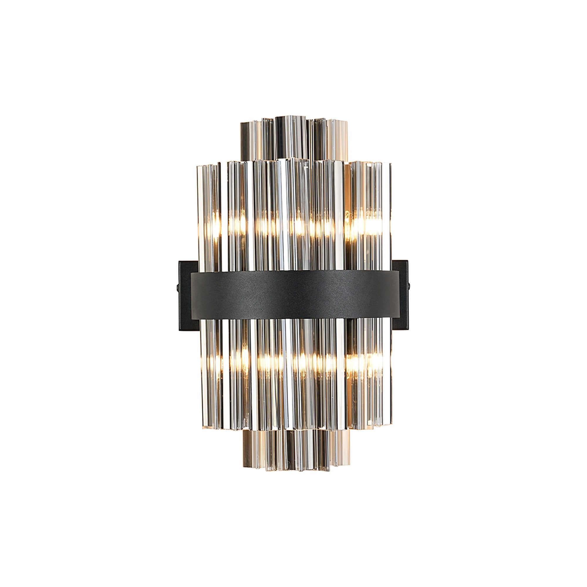 Fabula Farnley 4 Light Wall Light - Satin Black & Smoked Glass
