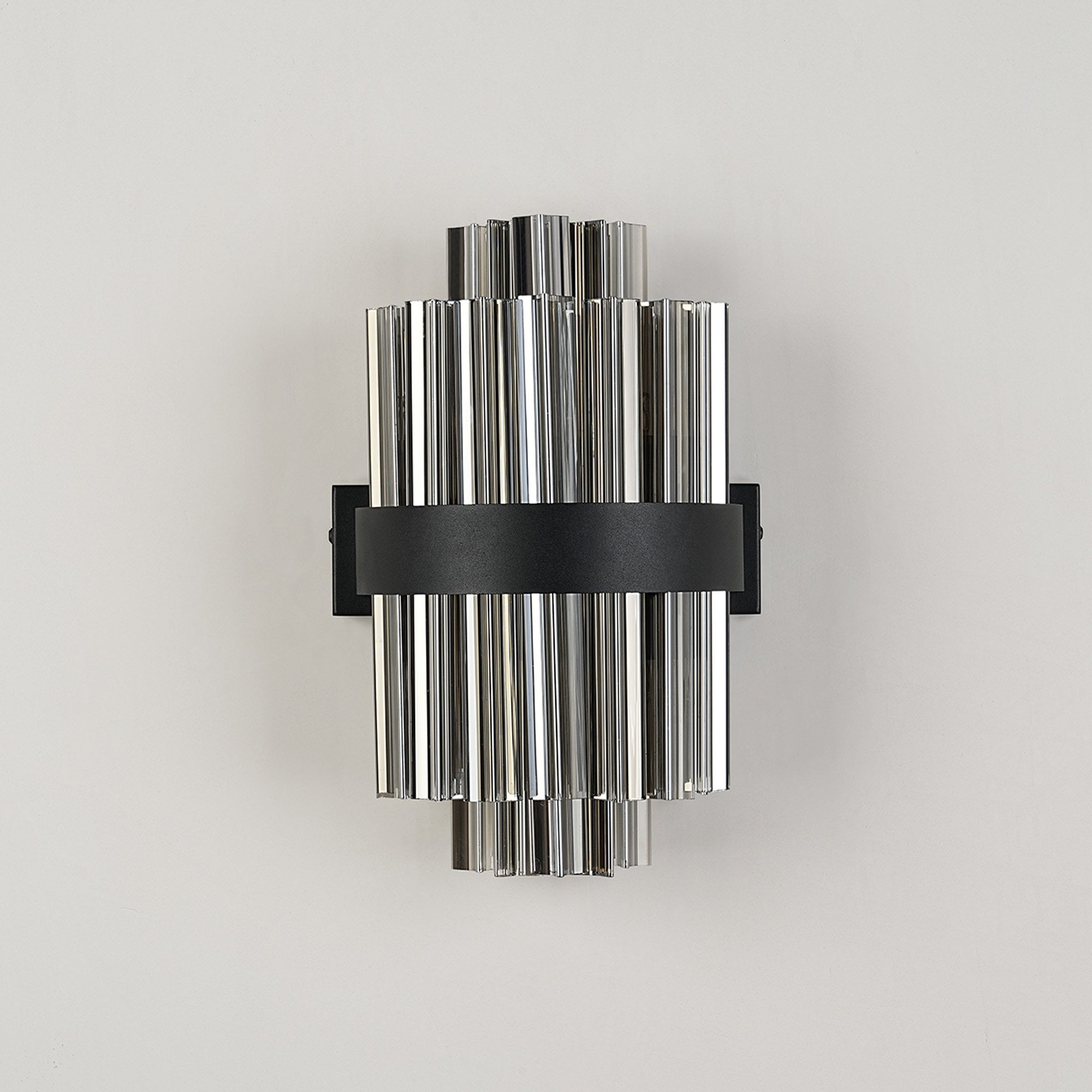 Fabula Farnley 4 Light Wall Light - Satin Black & Smoked Glass