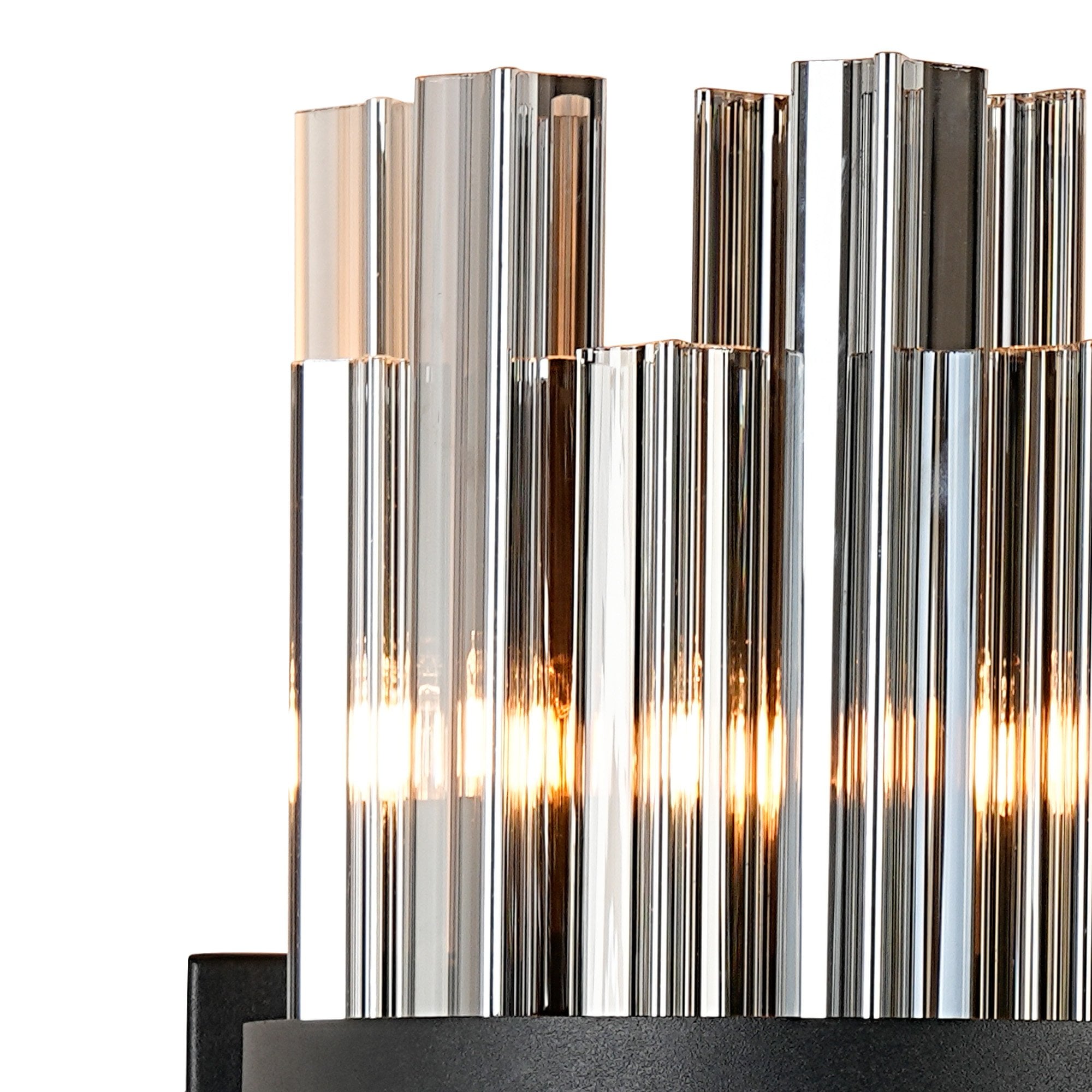 Fabula Farnley 4 Light Wall Light - Satin Black & Smoked Glass