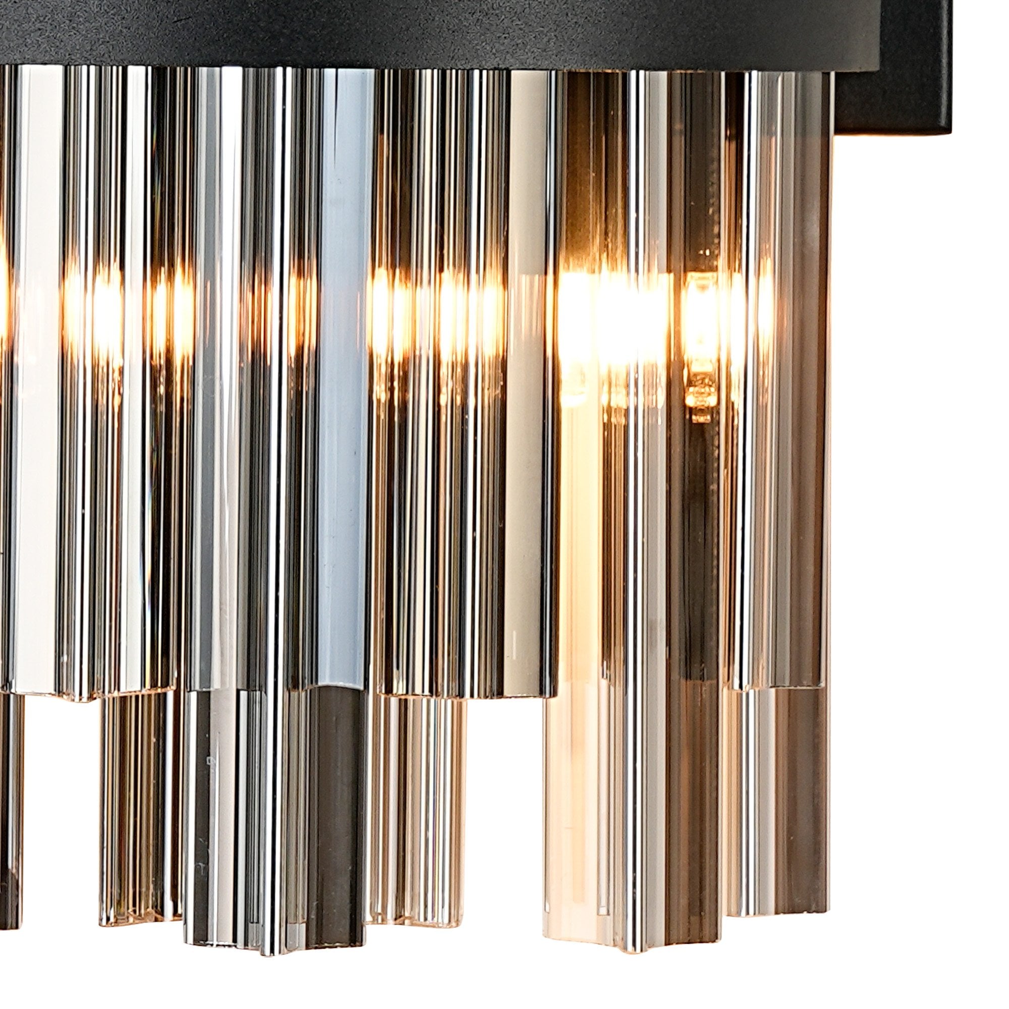 Fabula Farnley 4 Light Wall Light - Satin Black & Smoked Glass
