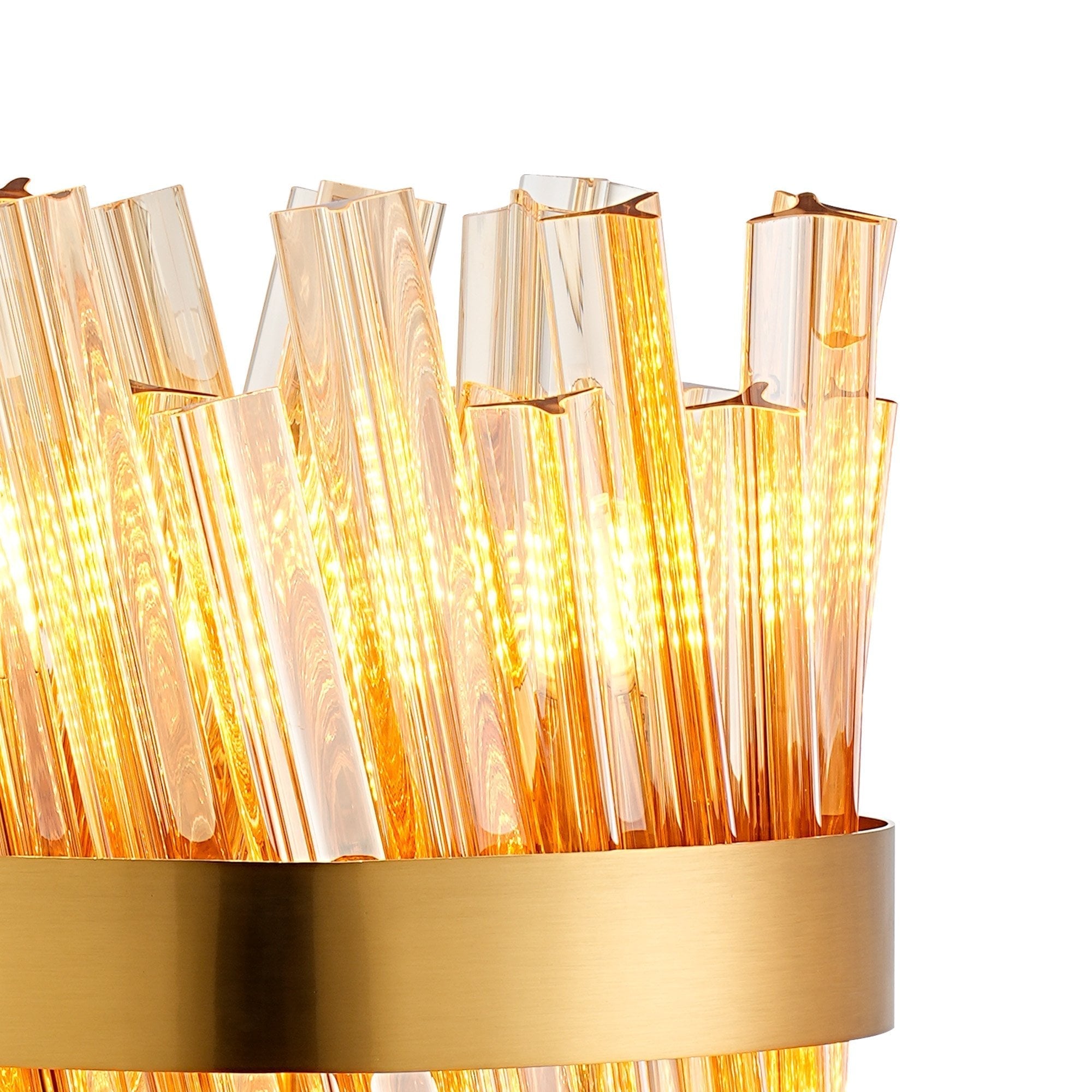 Fabula Farnley 6 Light Table Lamp - Brass & Amber Glass
