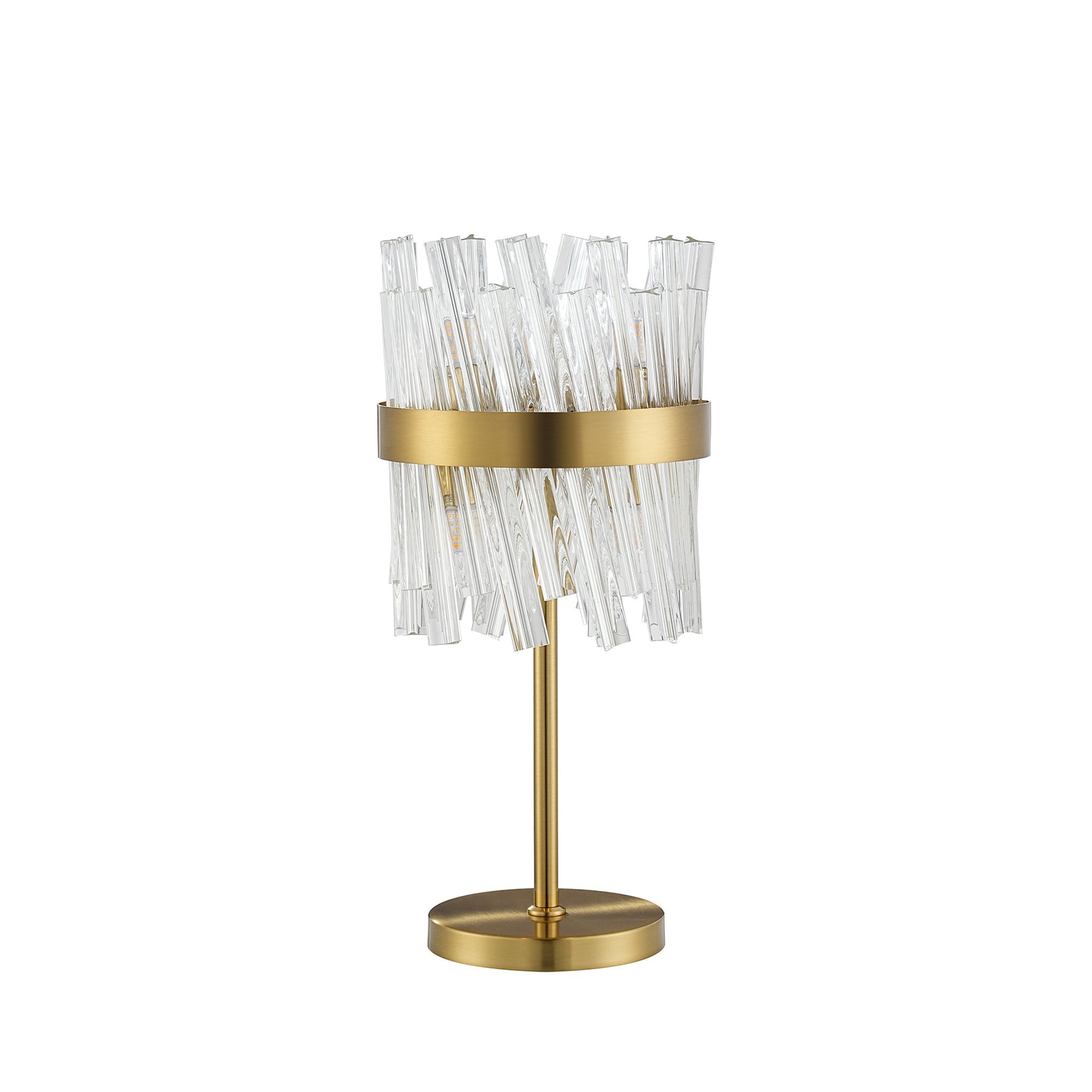 Fabula Farnley 6 Light Table Lamp - Brass & Clear Glass