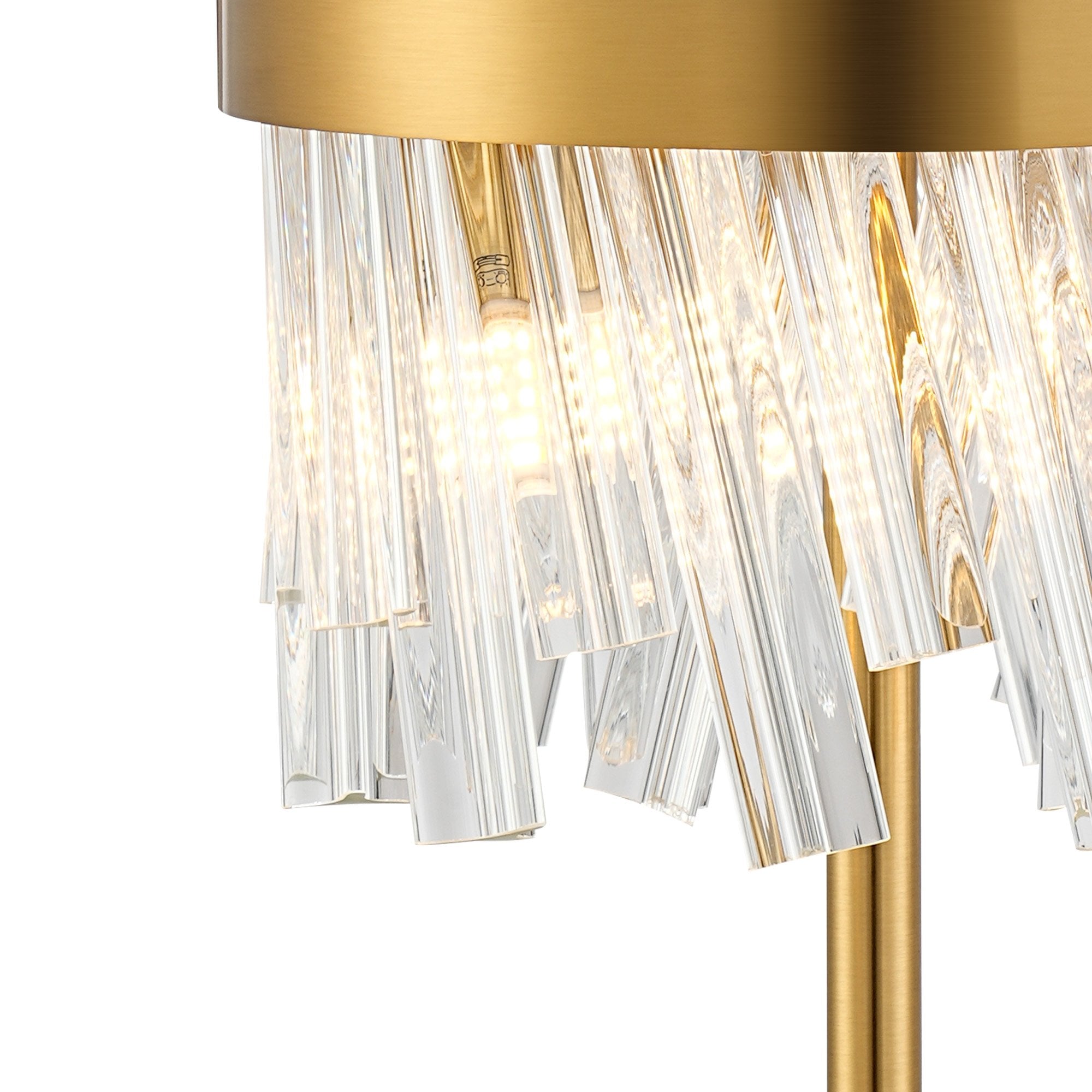 Fabula Farnley 6 Light Table Lamp - Brass & Clear Glass