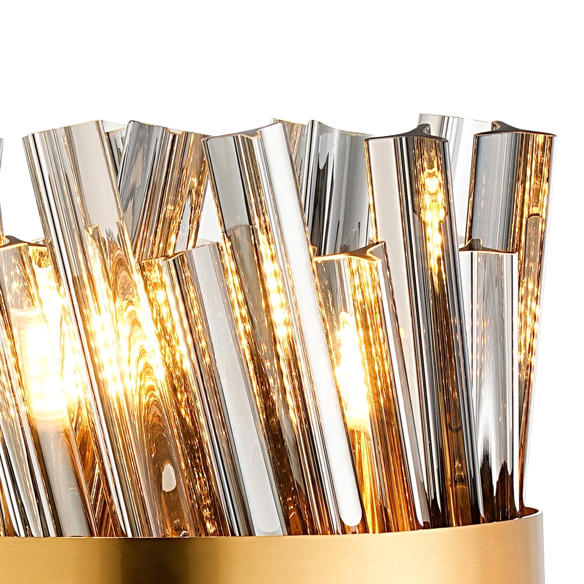 Fabula Farnley 6 Light Table Lamp - Brass & Smoked Glass