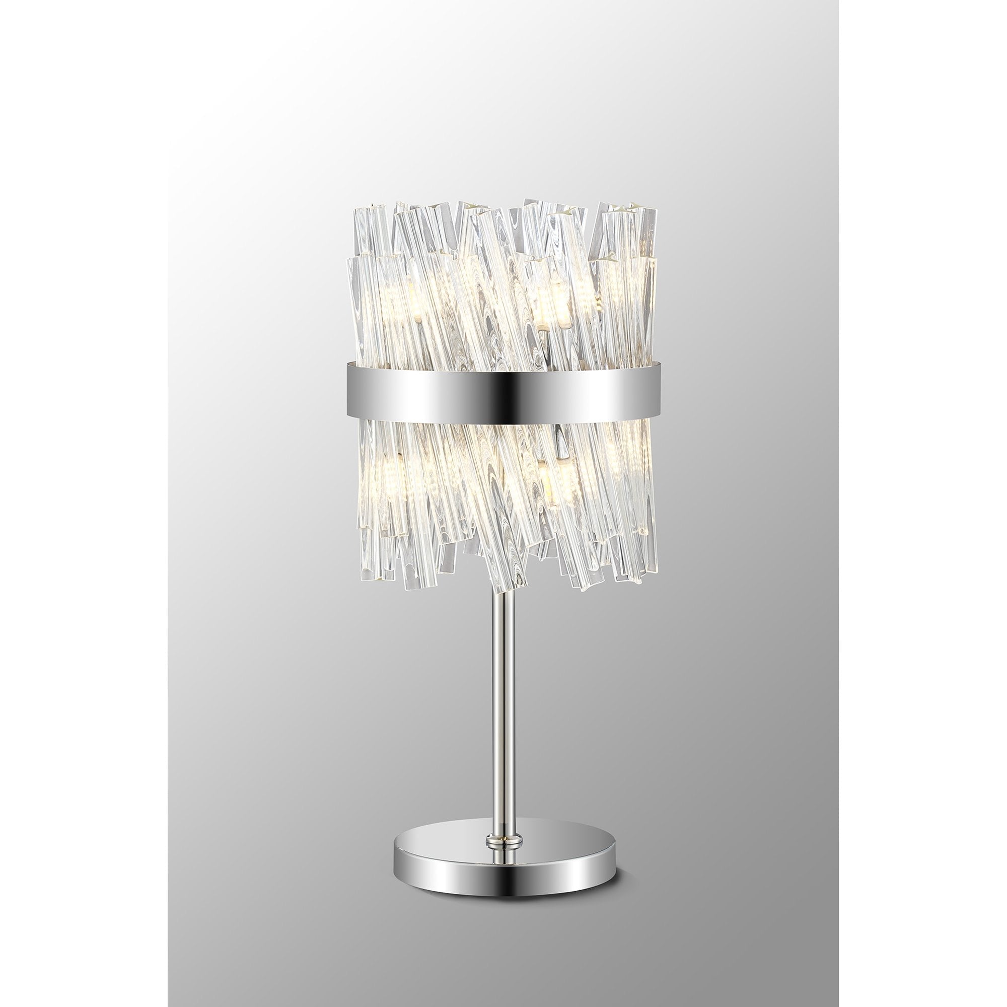 Fabula Farnley 6 Light Table Lamp - Polished Nickel & Clear Glass