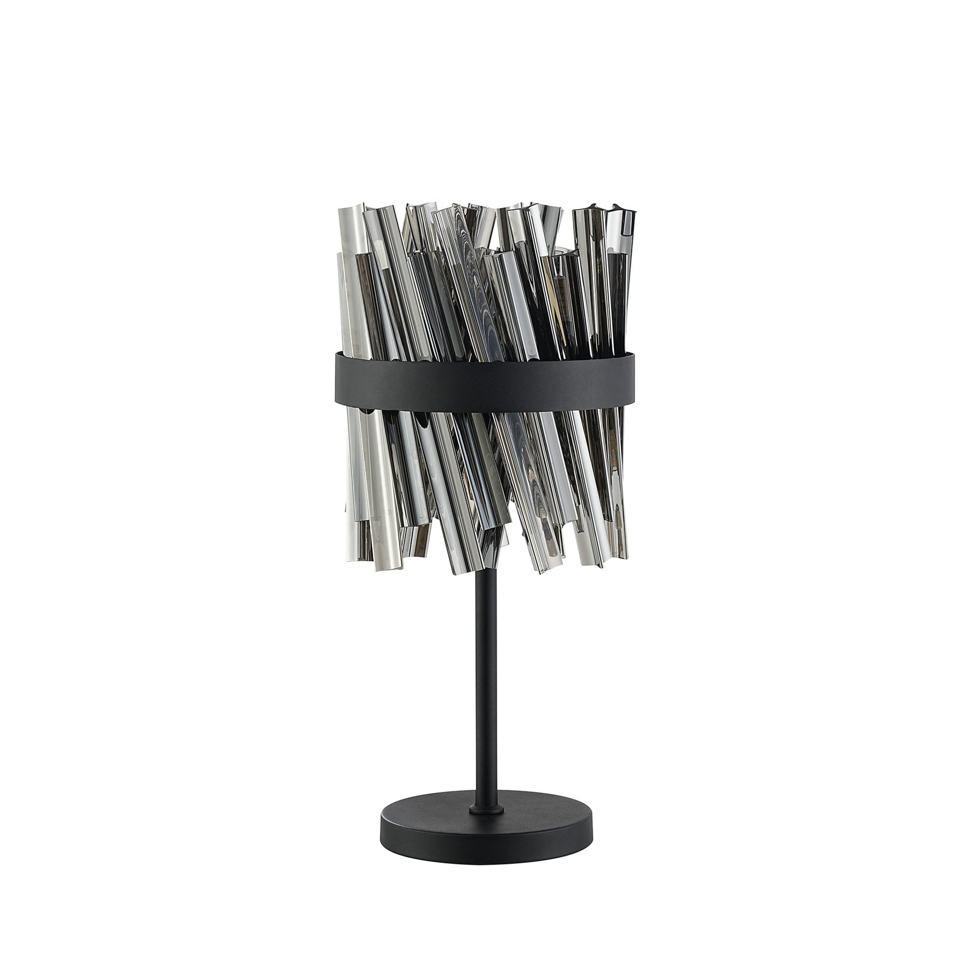 Fabula Farnley 6 Light Table Lamp - Satin Black & Smoked Glass