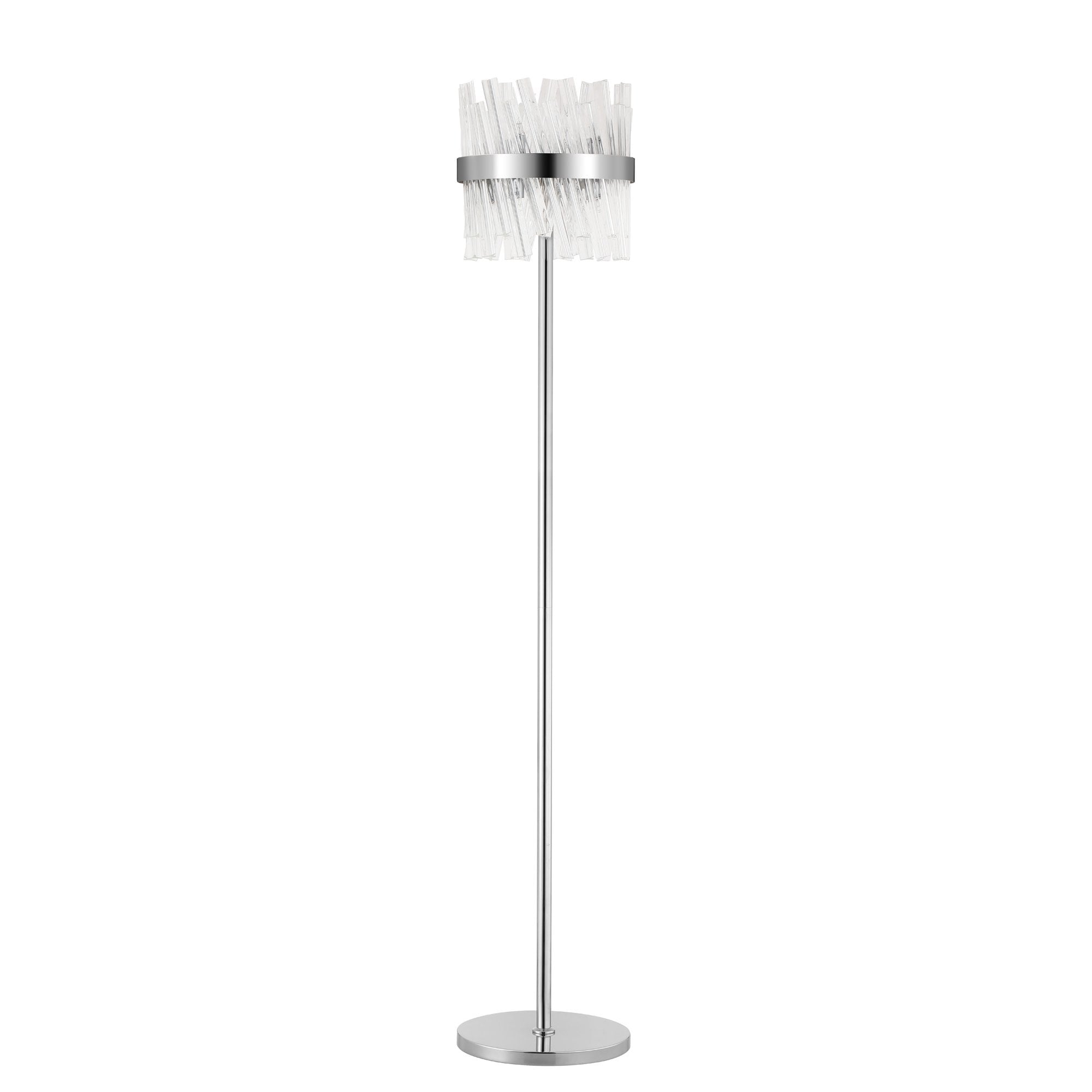 Fabula Farnley 8 Light Floor Lamp - Polished Nickel & Clear Glass