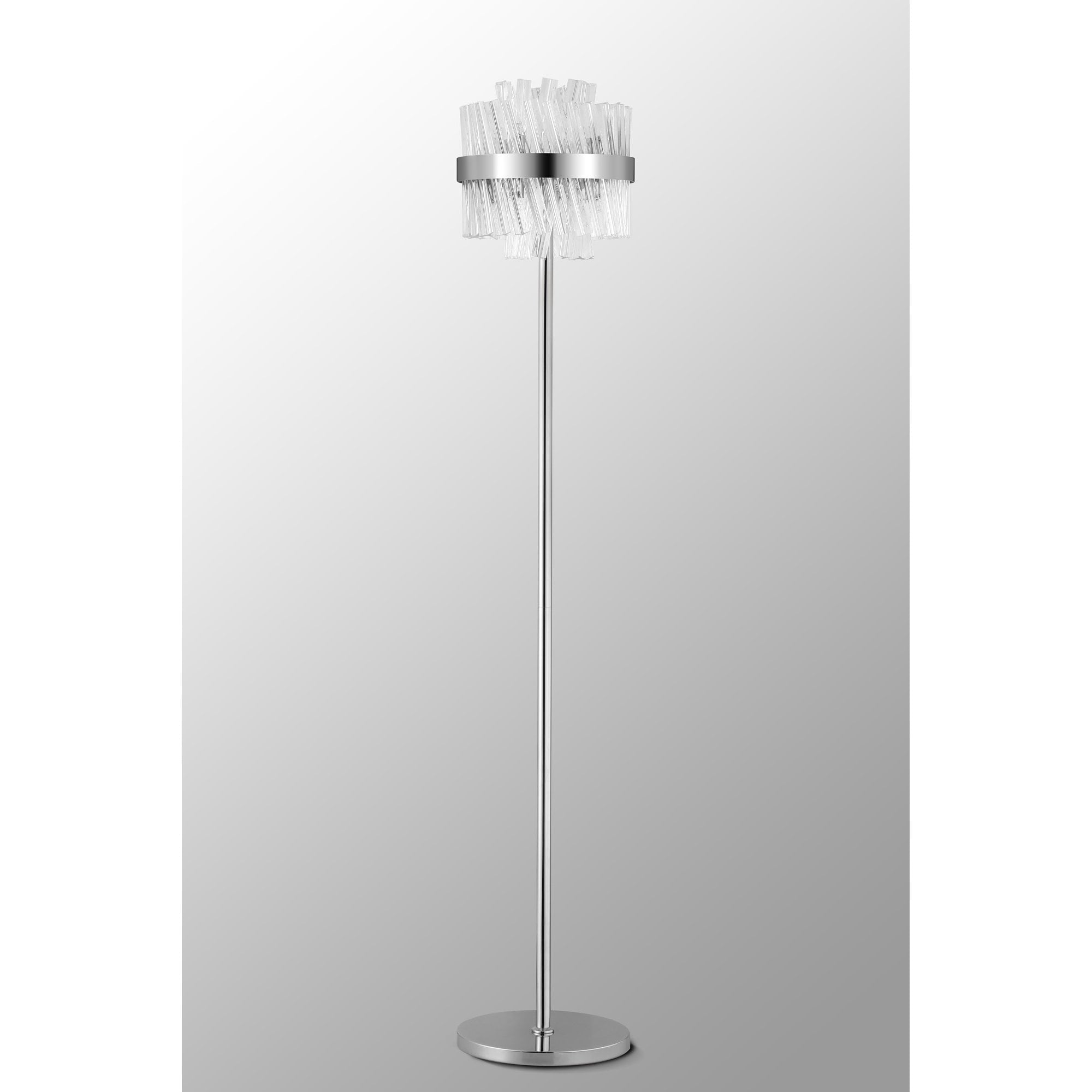Fabula Farnley 8 Light Floor Lamp - Polished Nickel & Clear Glass