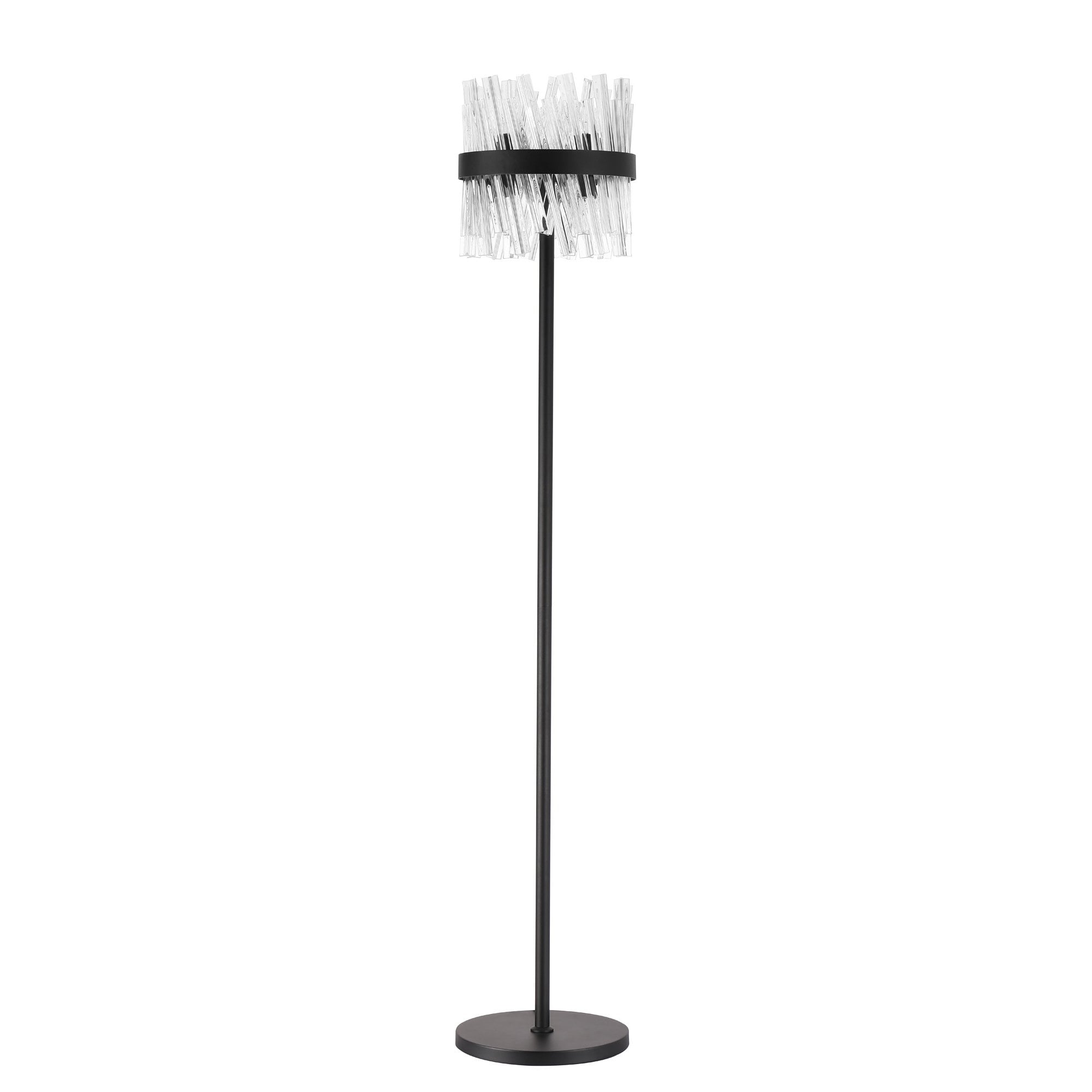 Fabula Farnley 8 Light Floor Lamp - Satin Black & Clear Glass