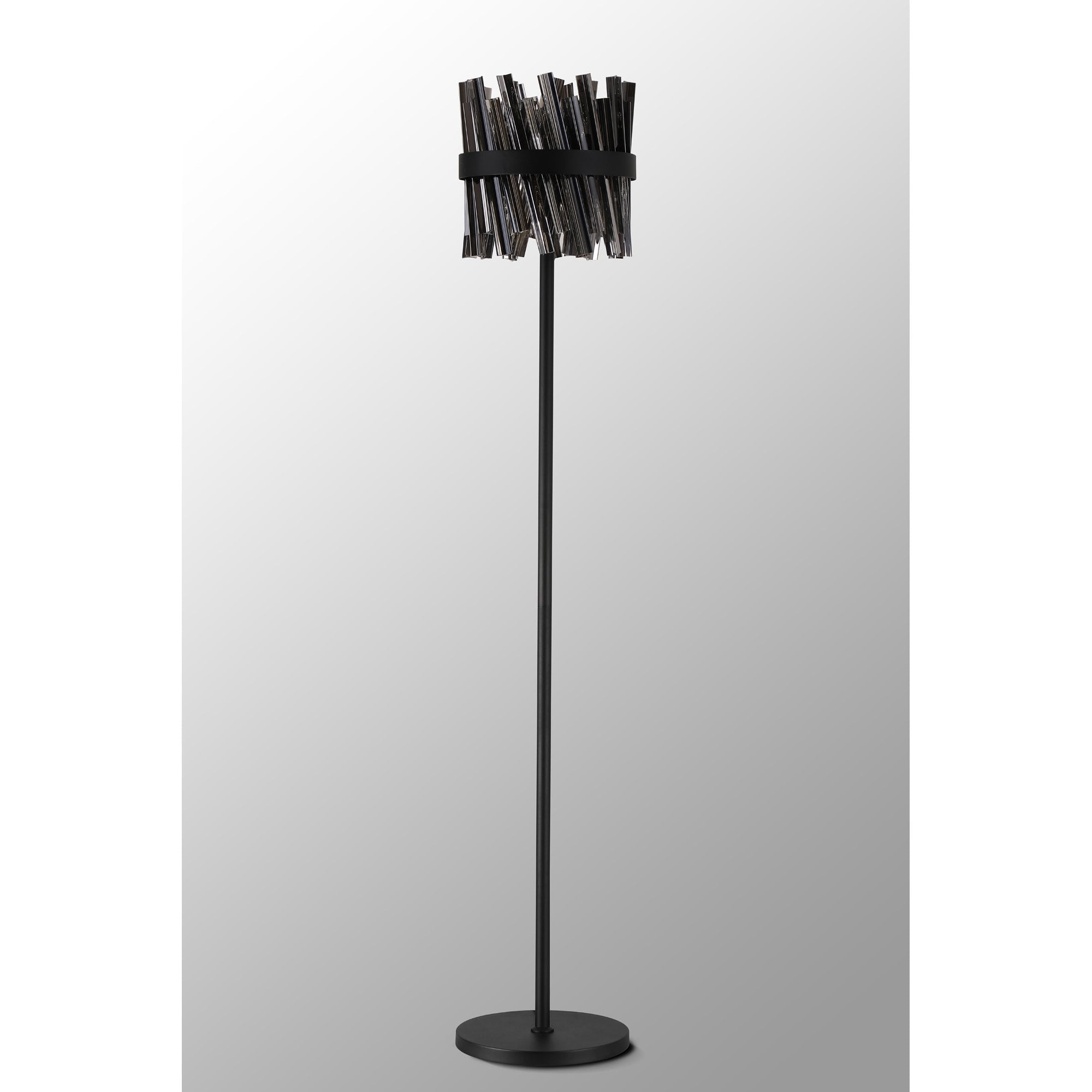 Fabula Farnley 8 Light Floor Lamp - Satin Black & Smoked Glass