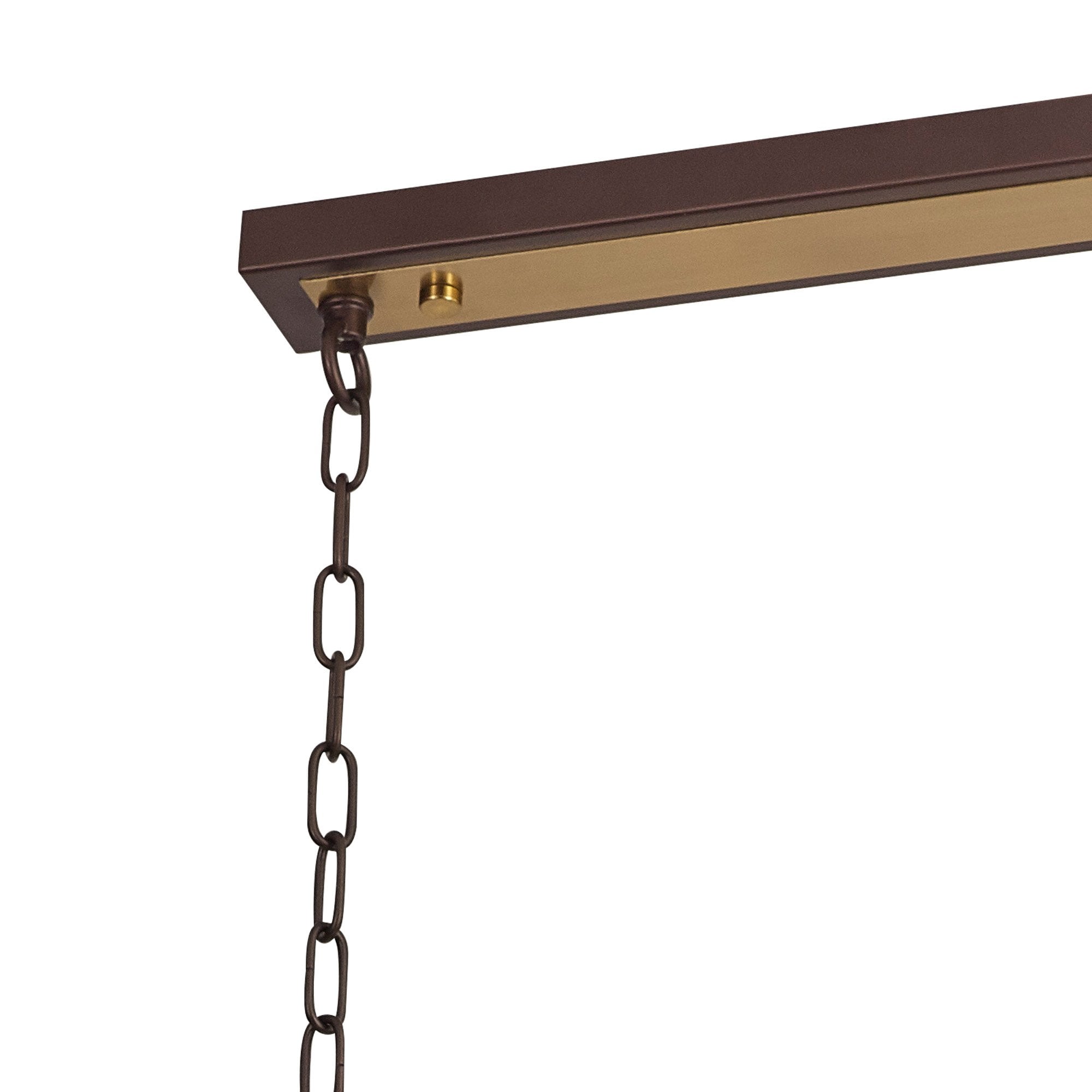 Fabula Faversham 6 Light Oblong Pendant - Antique Bronze, Brown Oxide & Wood