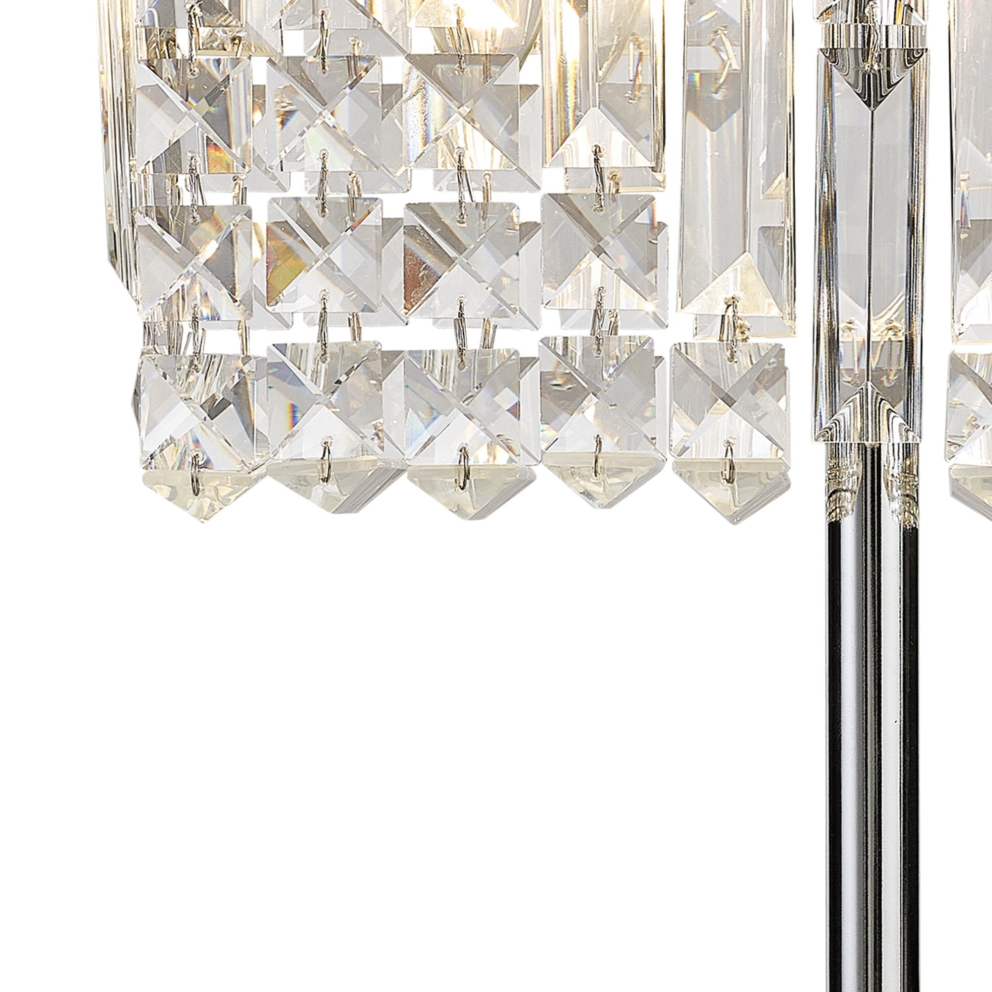 Fabula Fernbank 2 Light Rectangular Table Lamp - Polished Chrome & Crystal