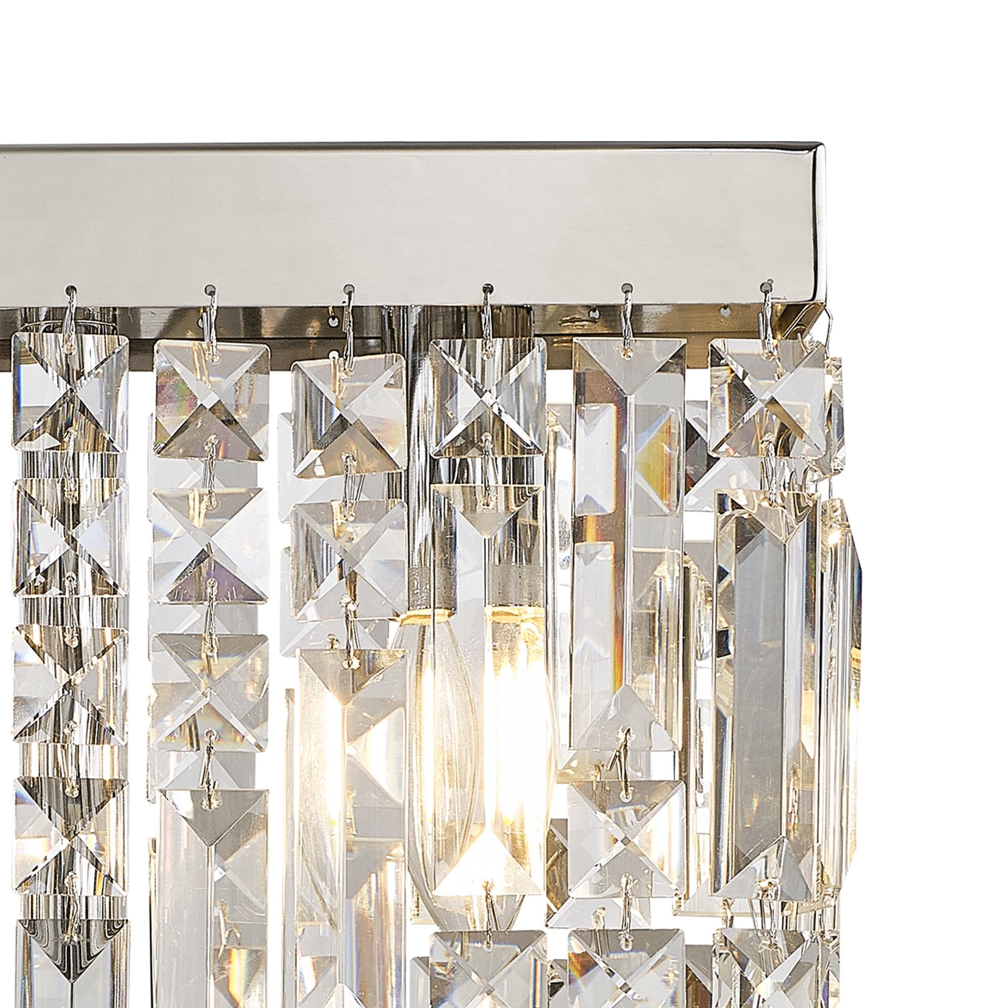 Fabula Fernbank 2 Light Rectangular Table Lamp - Polished Chrome & Crystal