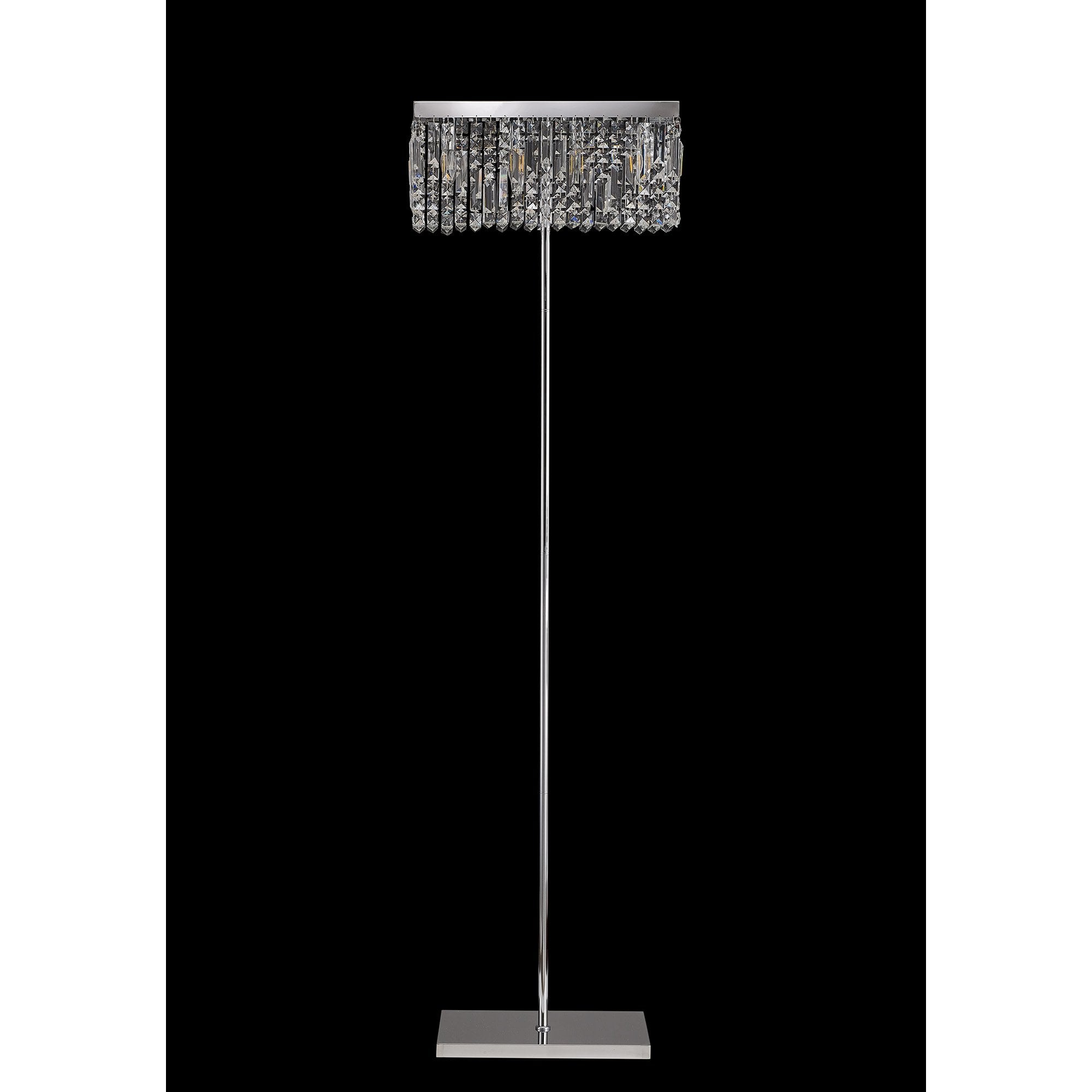 Fabula Fernbank 4 Light Rectangular Floor Lamp - Polished Chrome & Crystal
