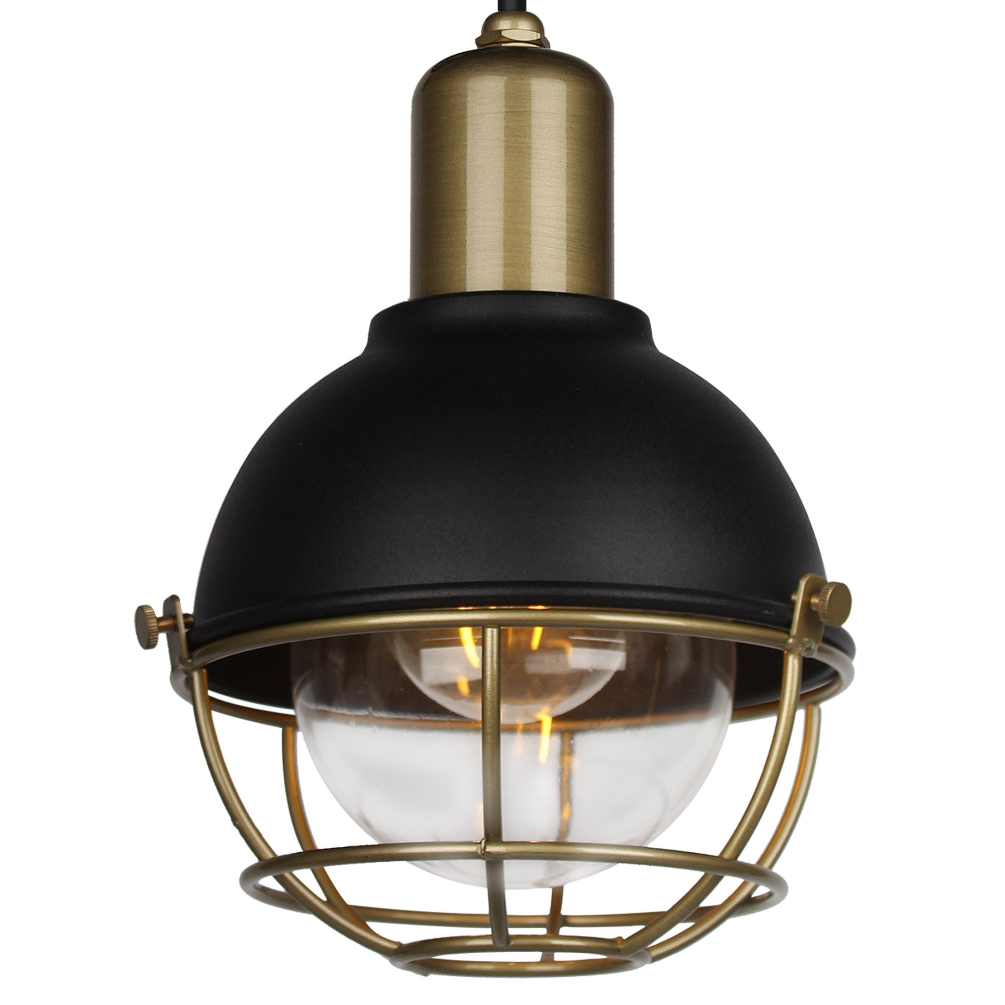 Fabula Gilwell Pendant - Sand Black & Antique Brass - IP65