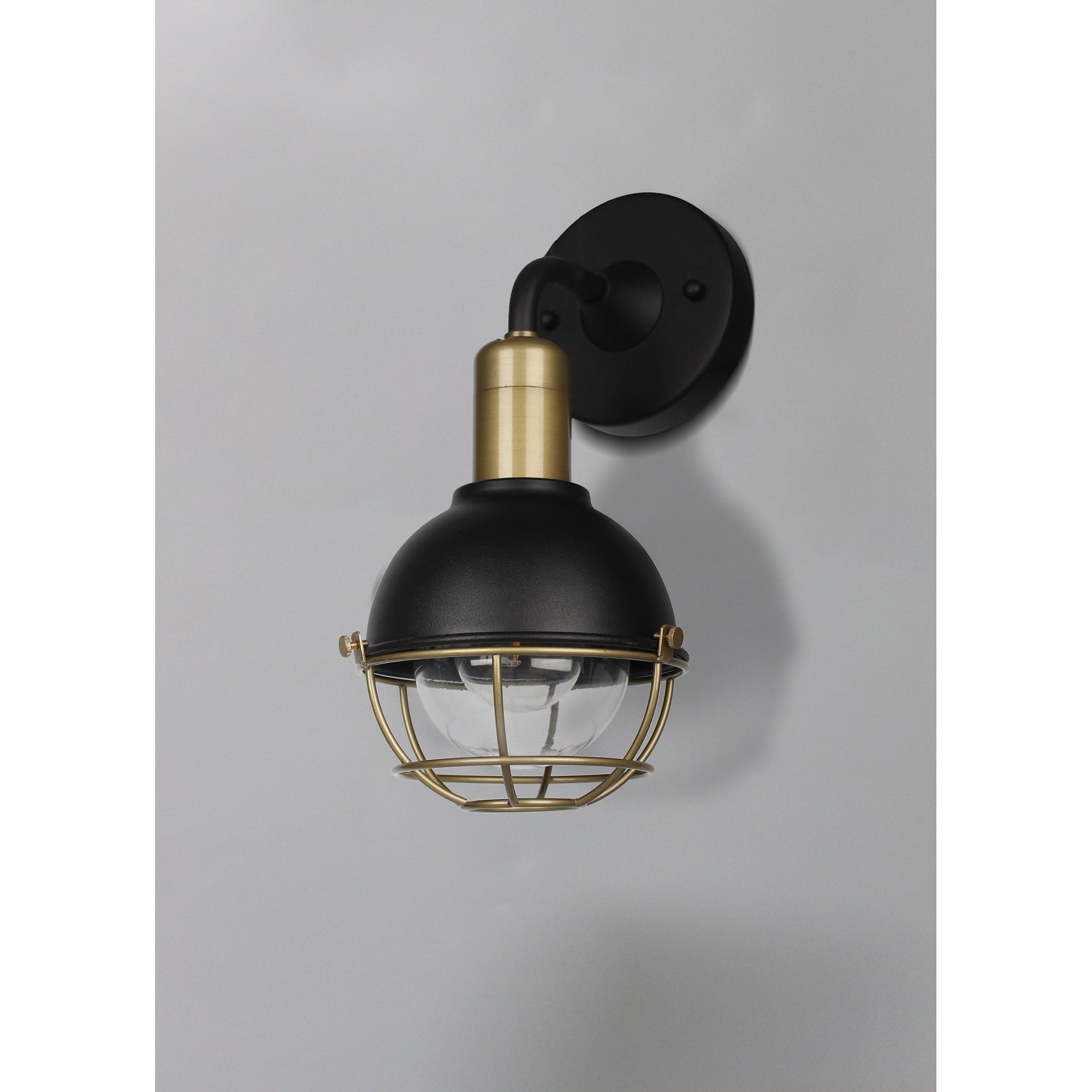 Fabula Gilwell Wall Lamp - Sand Black & Antique Brass - IP65