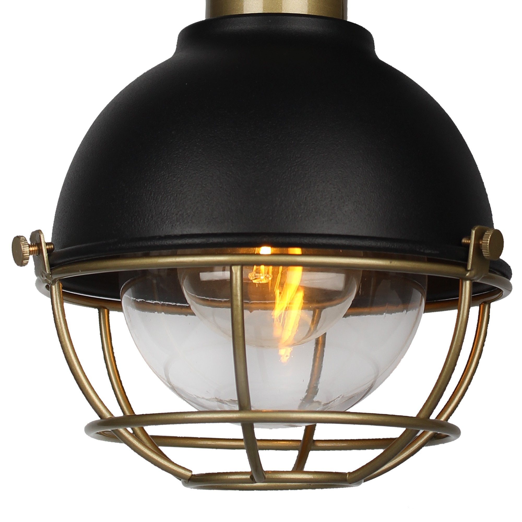 Fabula Gilwell Wall Lamp - Sand Black & Antique Brass - IP65