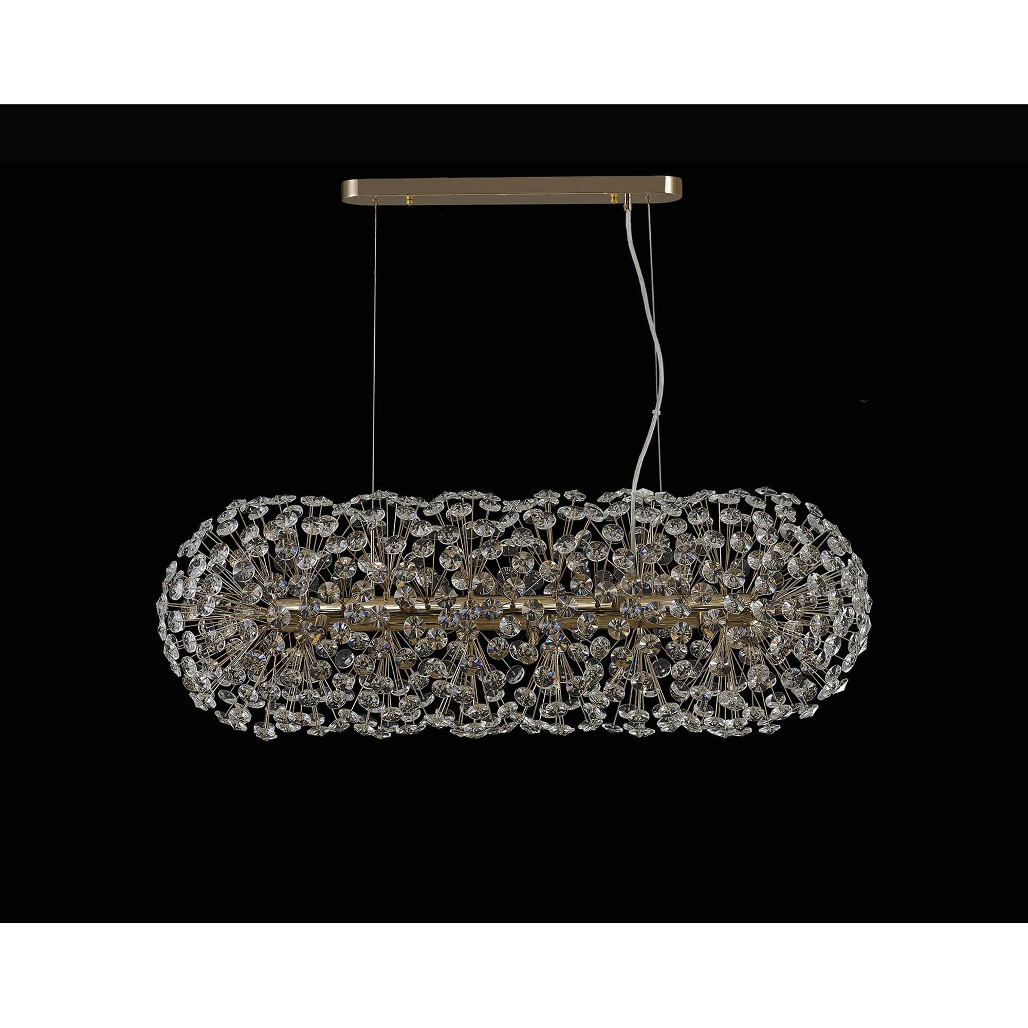 Fabula Grosvenor 10 Light Oblong Linear Pendant - French Gold & Crystal (28 Extra Sets of Crystal)