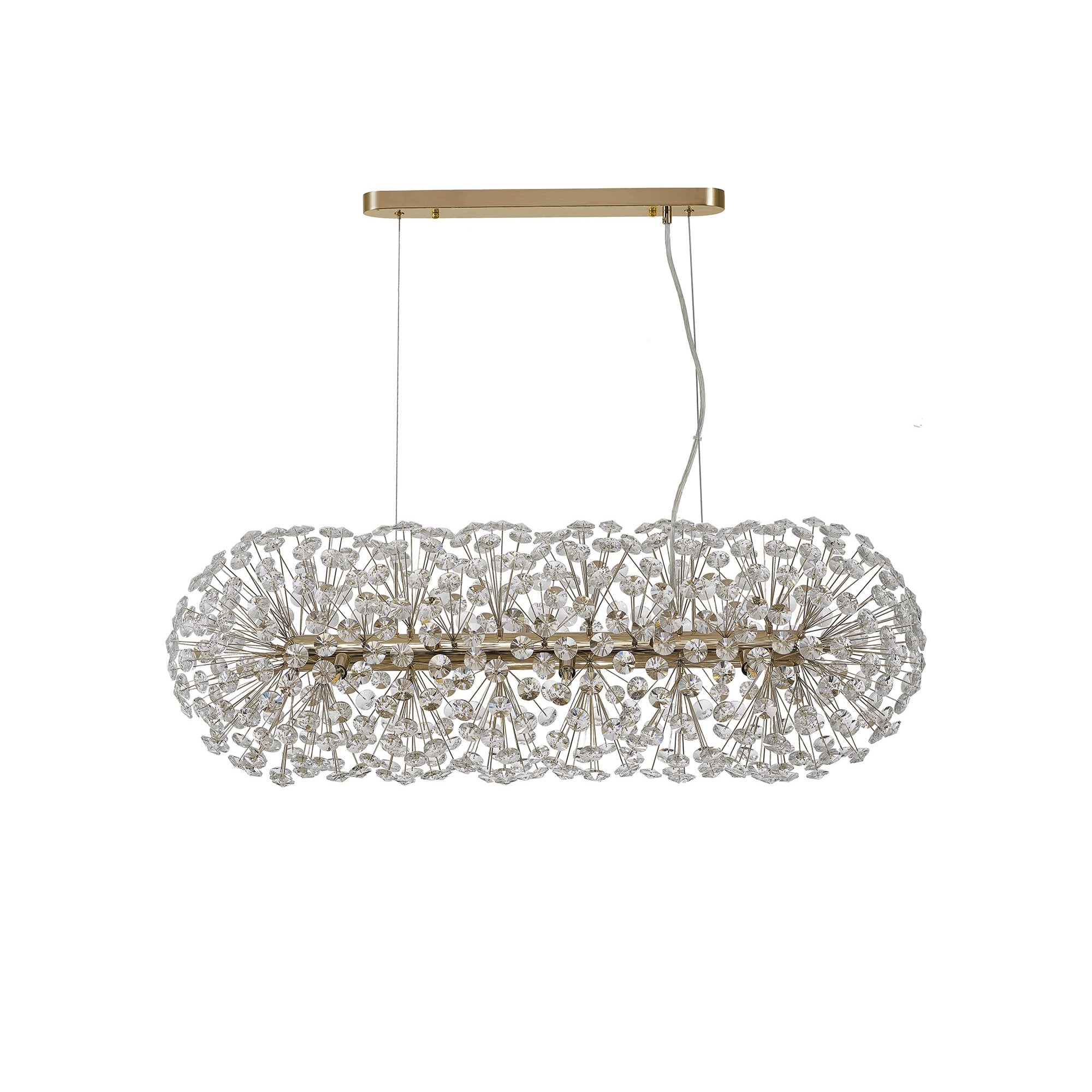 Fabula Grosvenor 10 Light Oblong Linear Pendant - French Gold & Crystal (28 Extra Sets of Crystal)