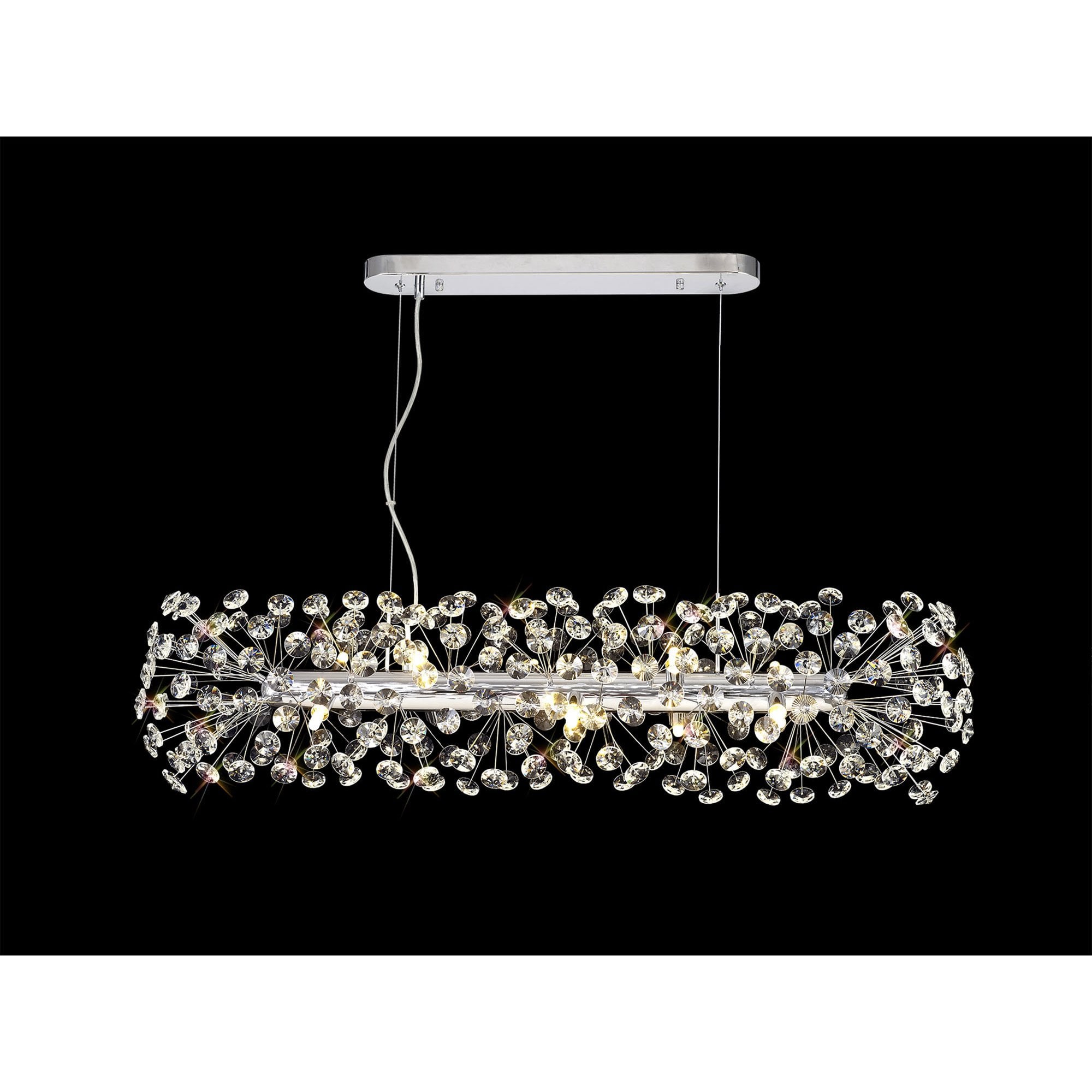 Fabula Grosvenor 10 Light Oblong Linear Pendant - Polished Chrome & Crystal
