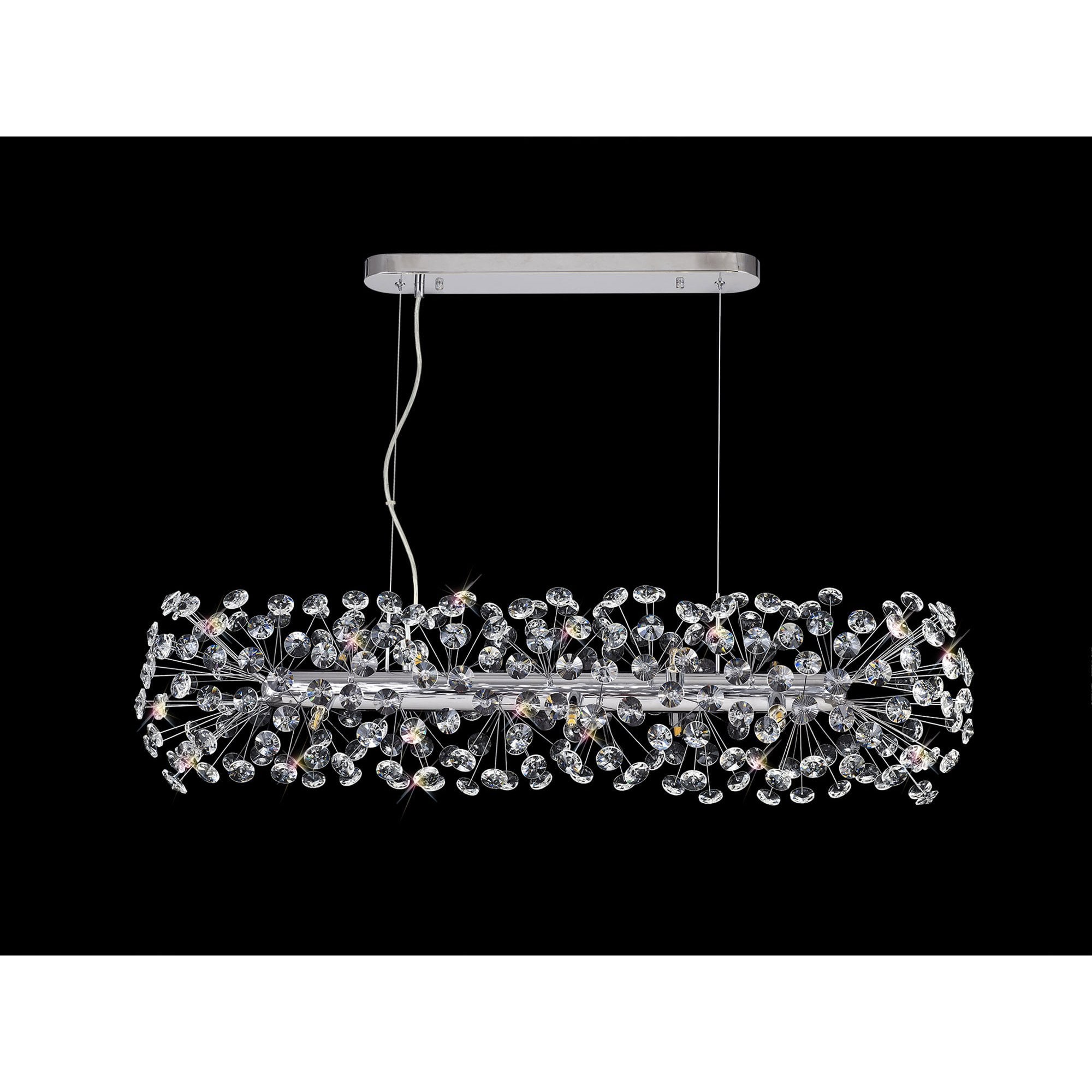 Fabula Grosvenor 10 Light Oblong Linear Pendant - Polished Chrome & Crystal