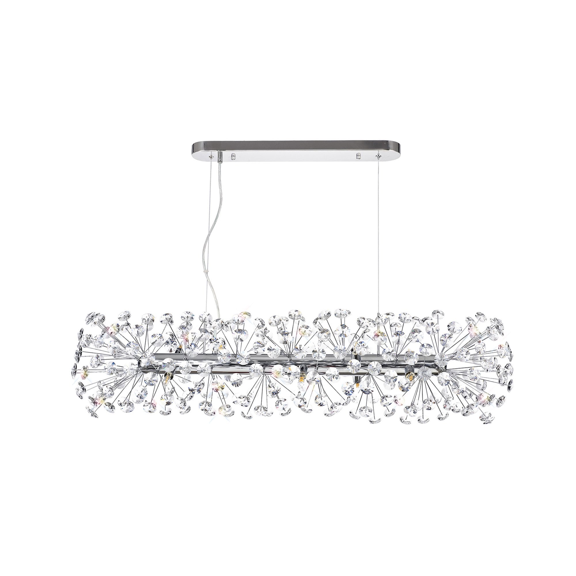 Fabula Grosvenor 10 Light Oblong Linear Pendant - Polished Chrome & Crystal