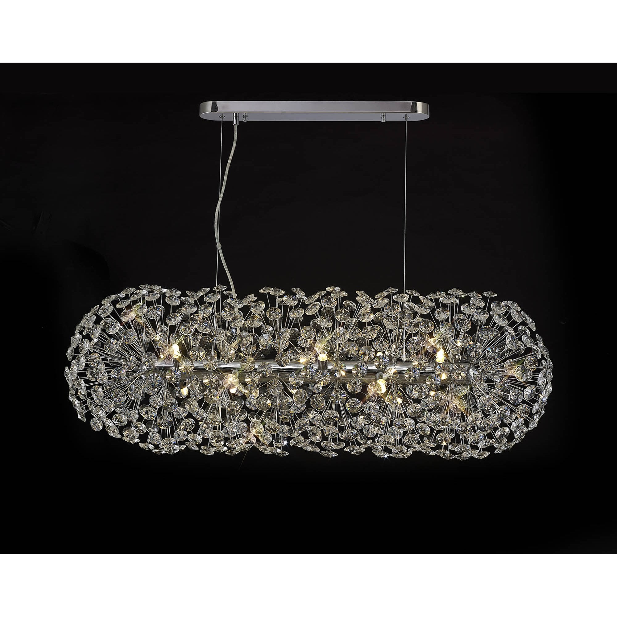 Fabula Grosvenor 10 Light Oblong Linear Pendant - Polished Chrome & Crystal (28 Extra Sets of Crystal)