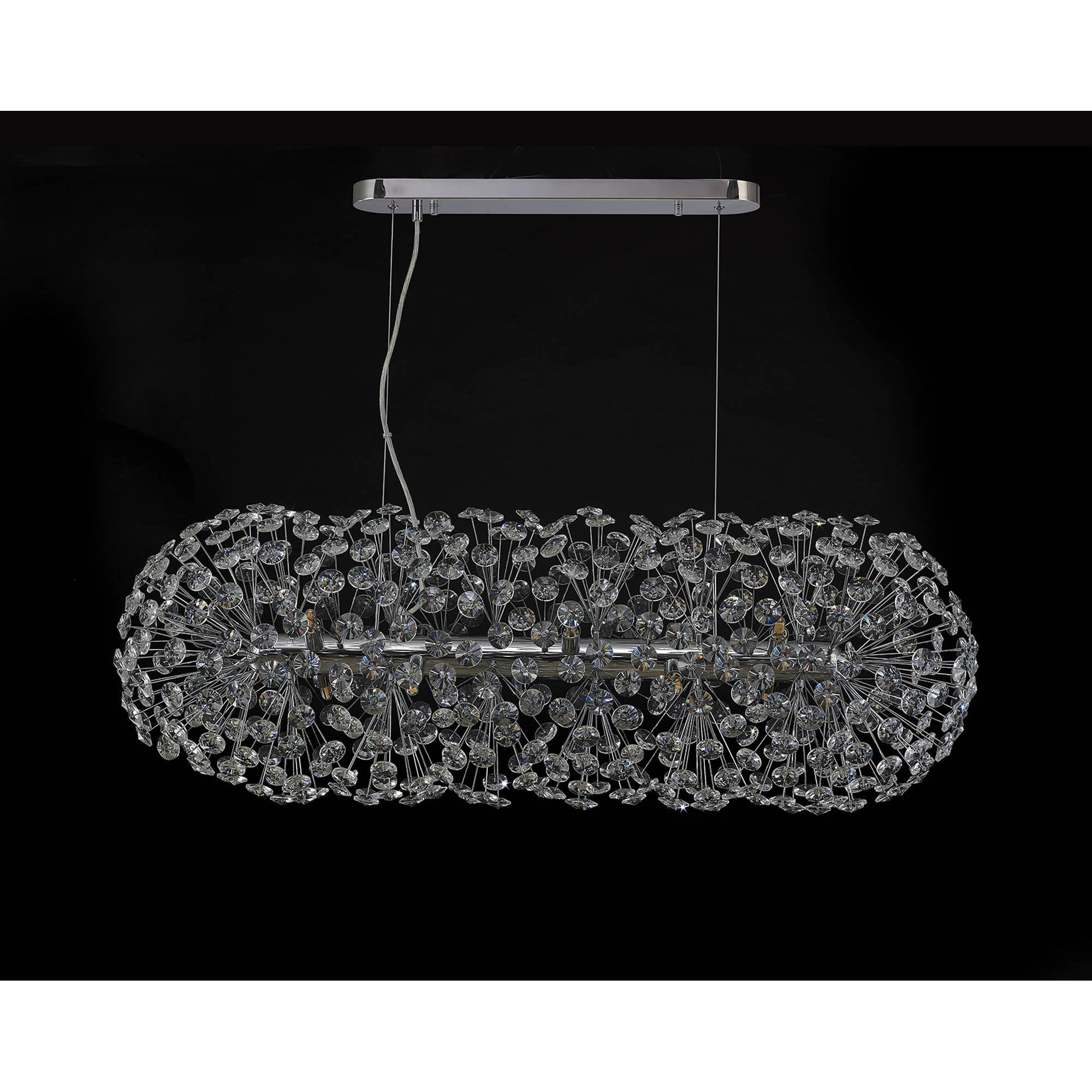 Fabula Grosvenor 10 Light Oblong Linear Pendant - Polished Chrome & Crystal (28 Extra Sets of Crystal)
