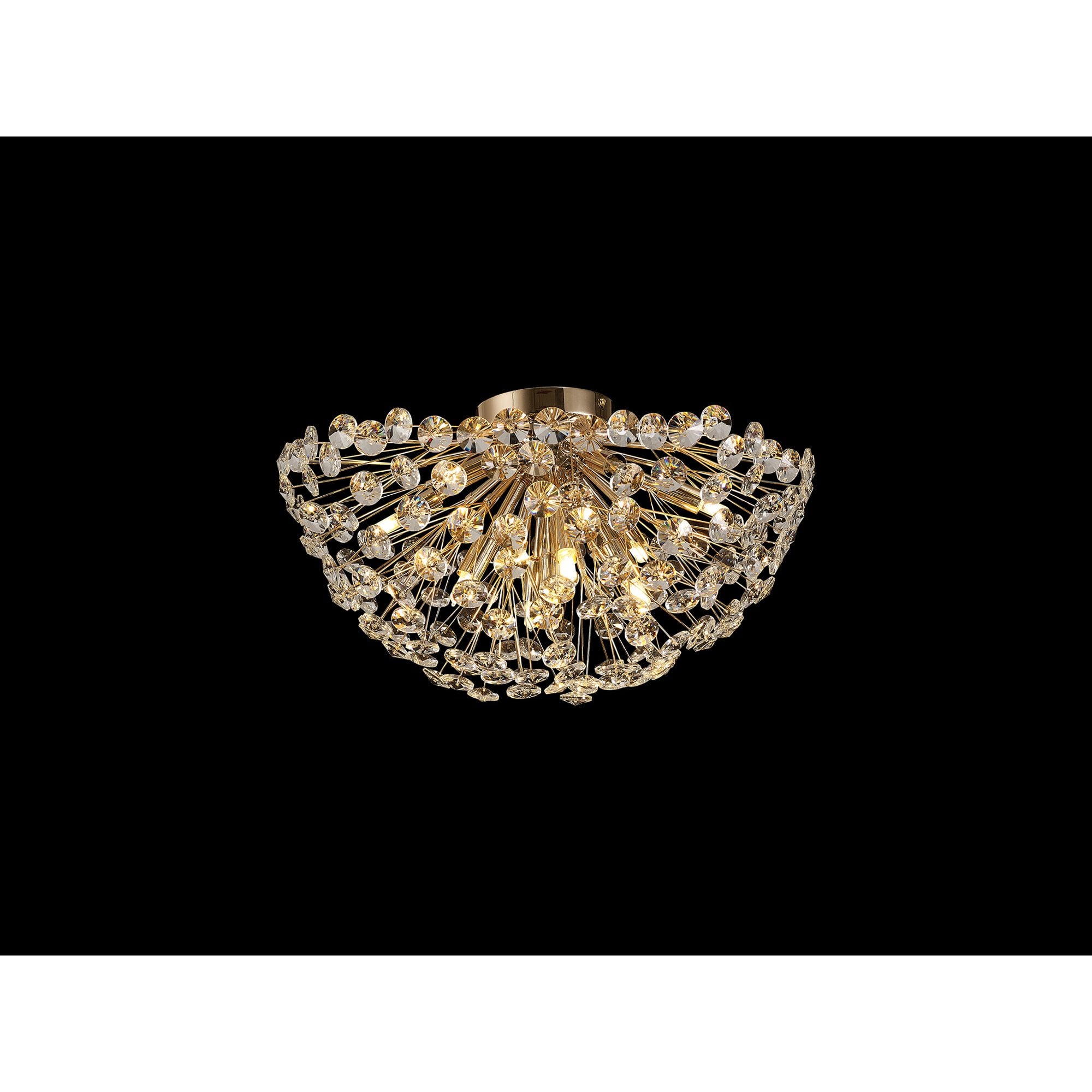 Fabula Grosvenor 11 Light Flush Light - French Gold & Crystal