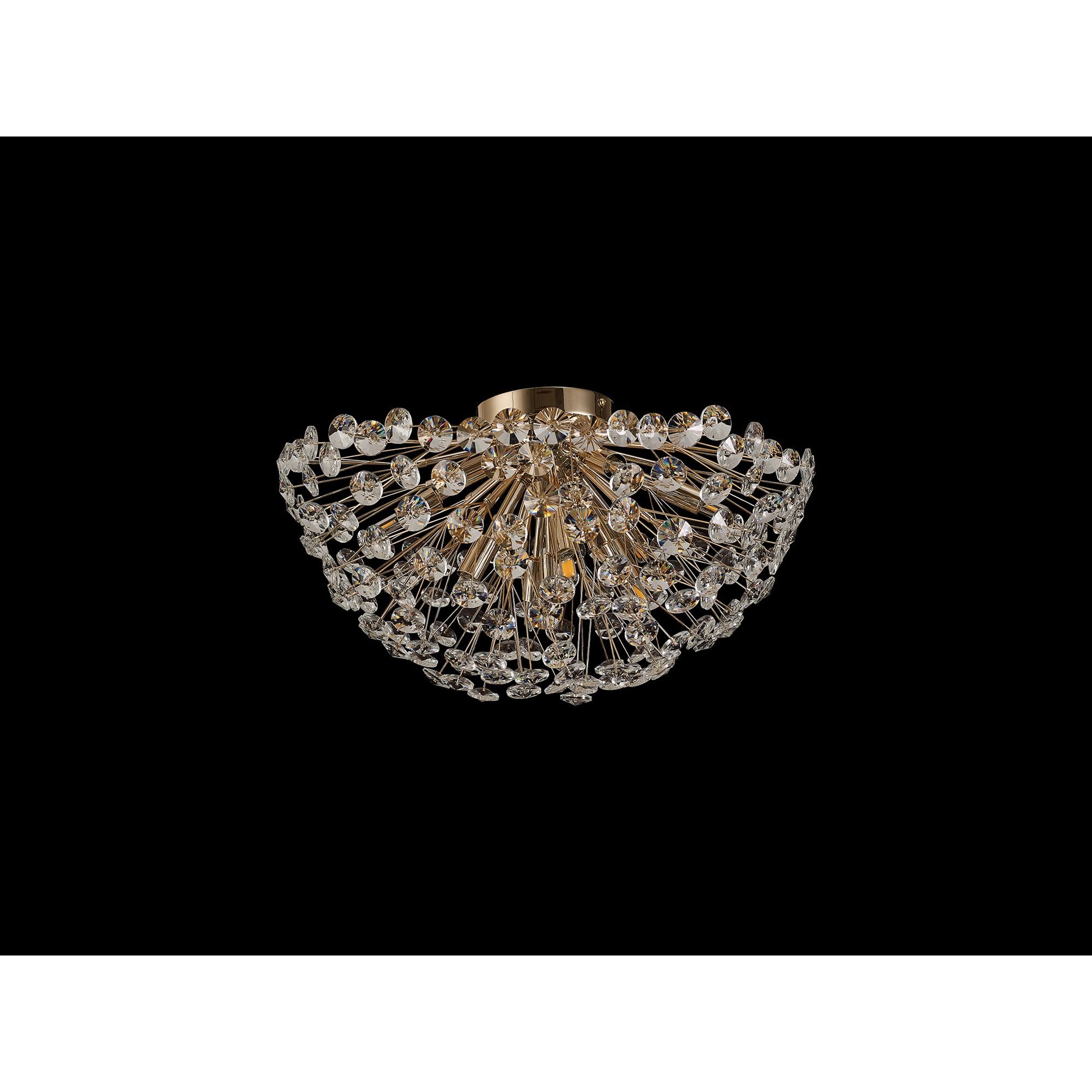 Fabula Grosvenor 11 Light Flush Light - French Gold & Crystal