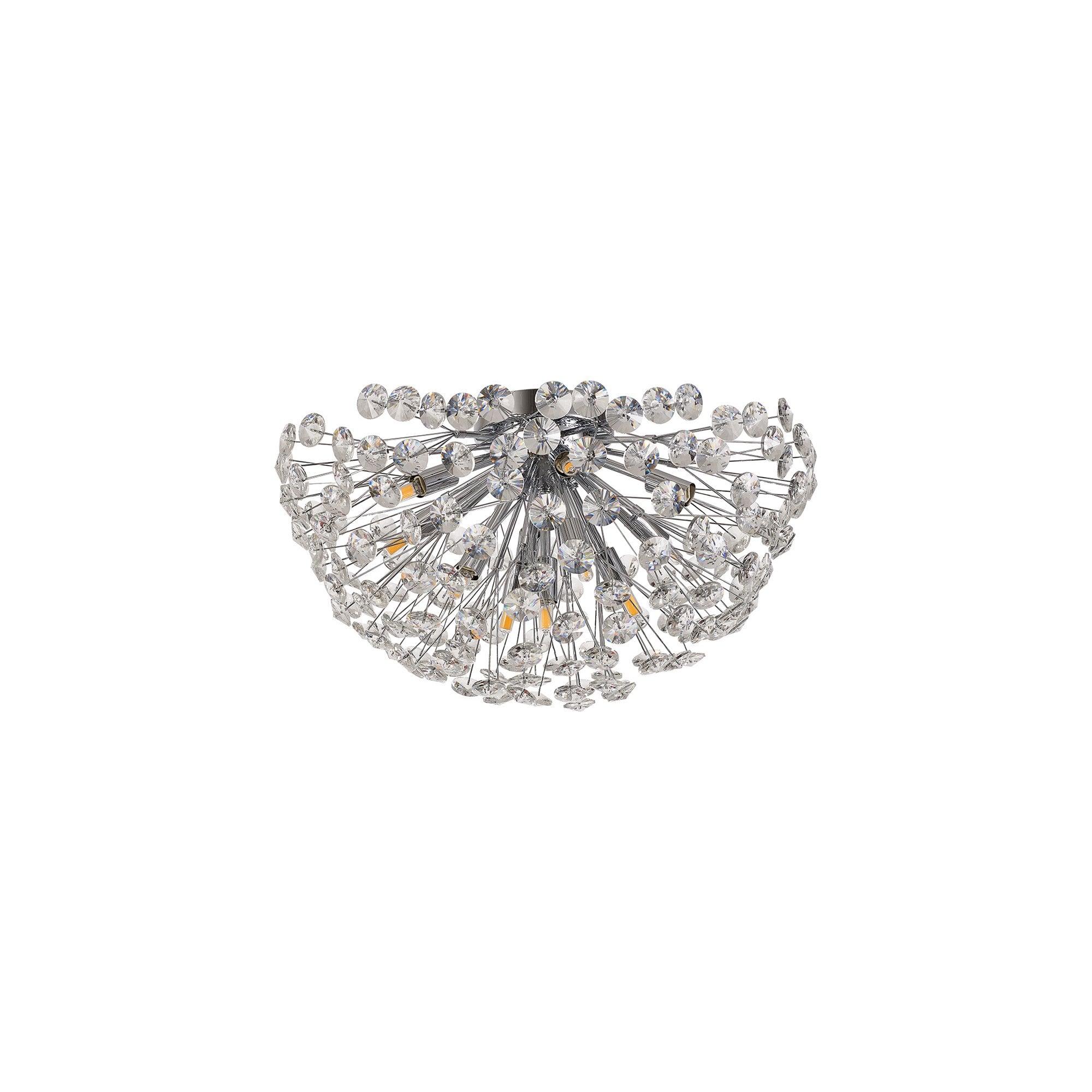 Fabula Grosvenor 11 Light Flush Light - Polished Chrome & Crystal