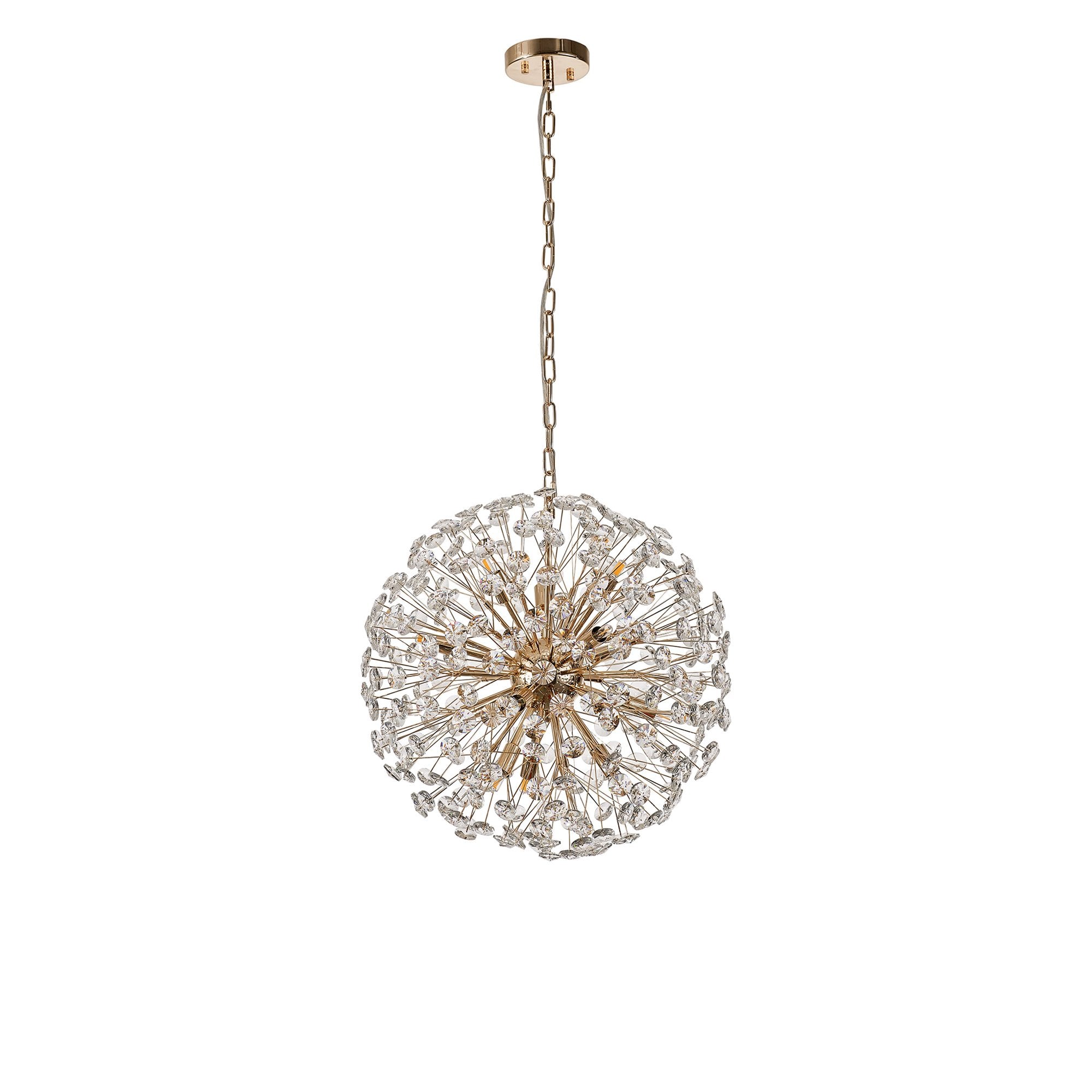 Fabula Grosvenor 12 Light Spherical Pendant - French Gold & Crystal