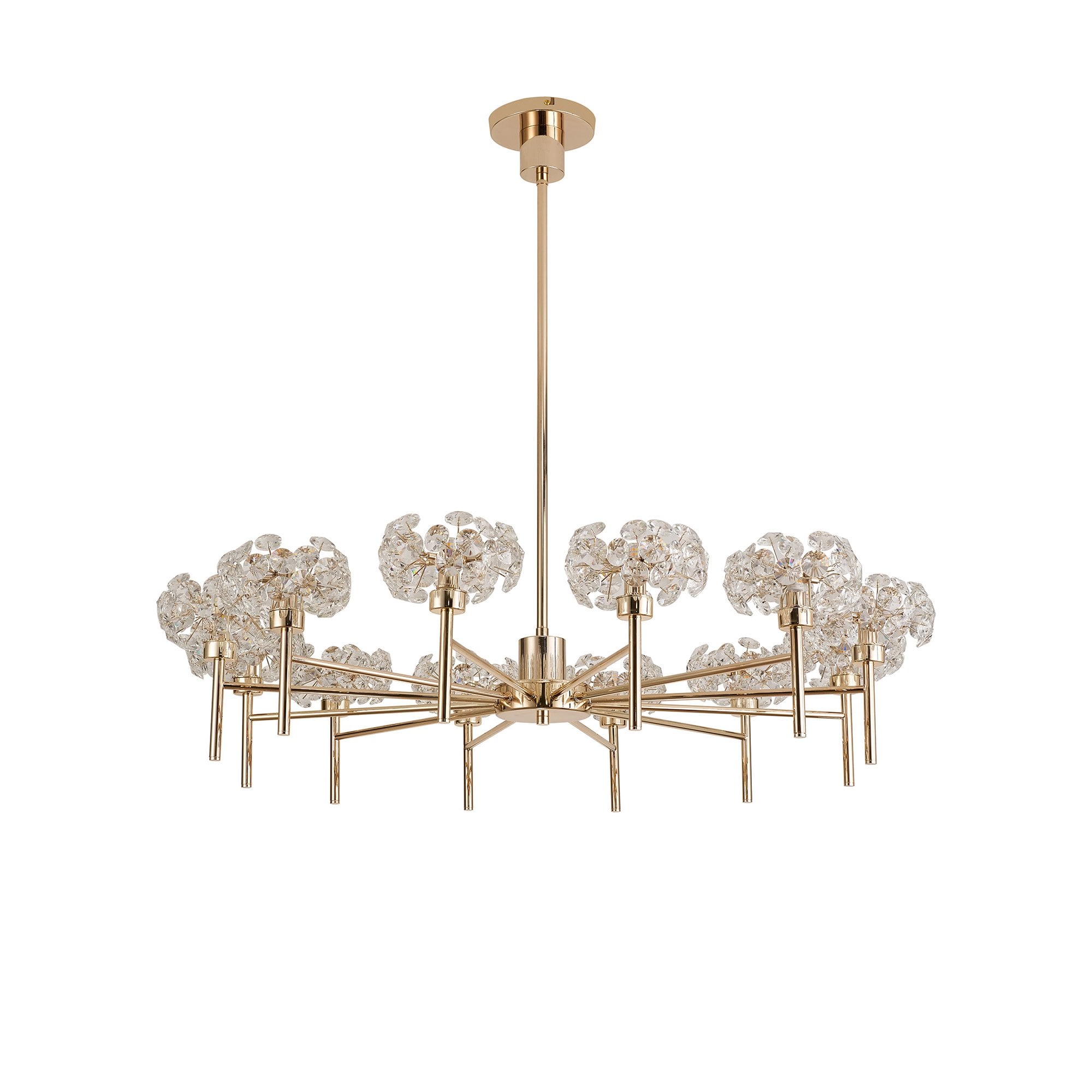 Fabula Grosvenor 12 Light Telescopic Light - French Gold & Crystal Glass