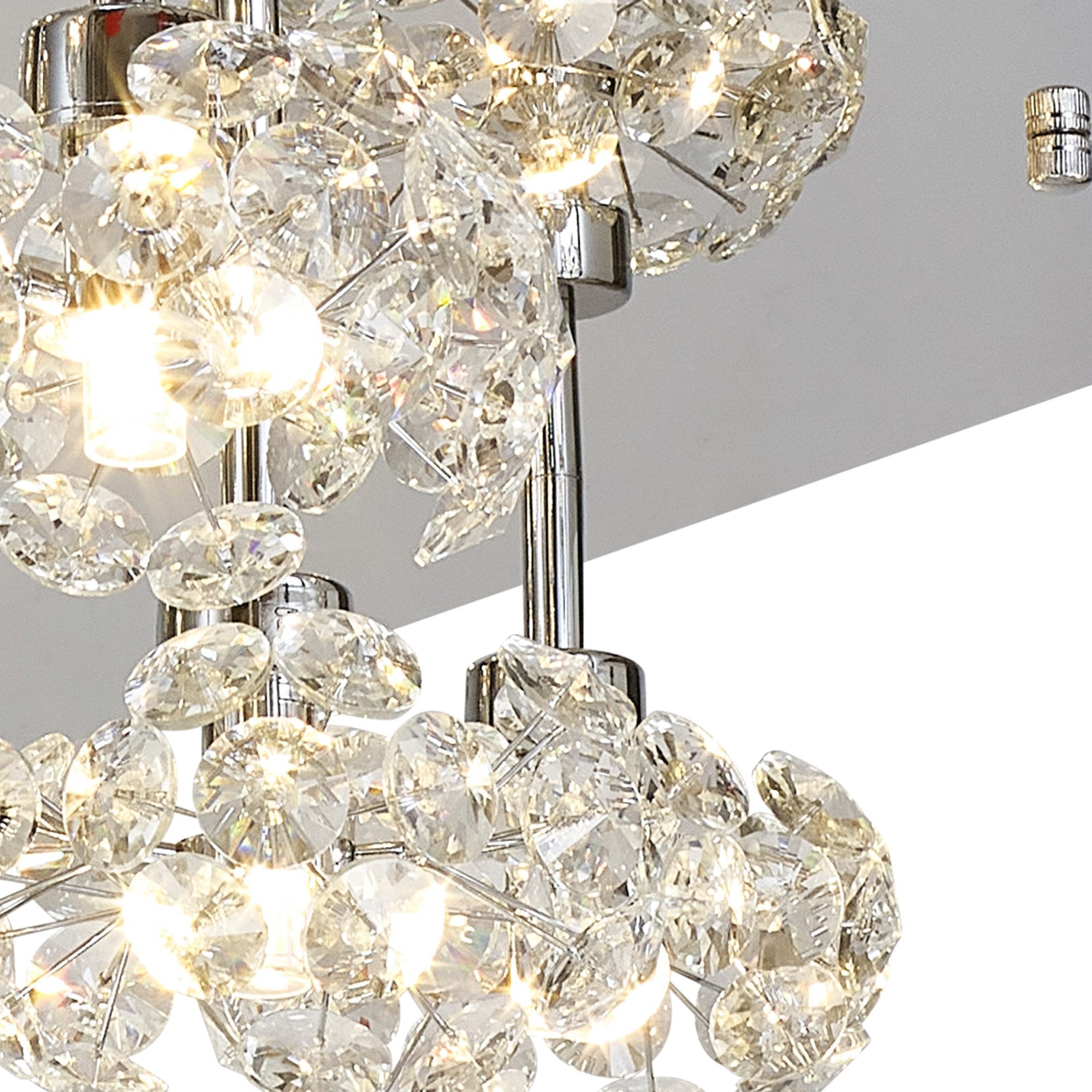 Fabula Grosvenor 13 Light Square Flush Light - Polished Chrome & Crystal Glass