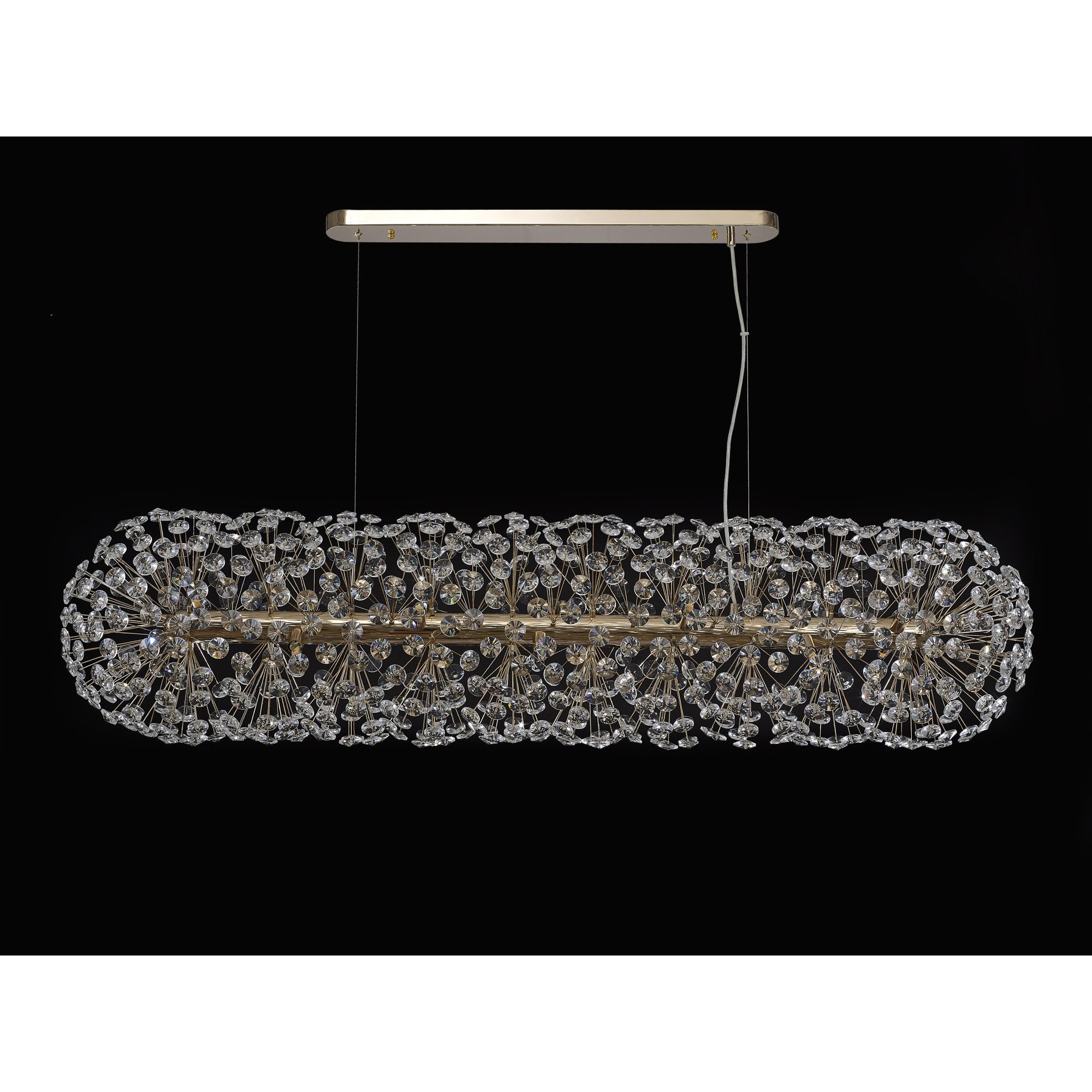 Fabula Grosvenor 14 Light Oblong Linear Pendant - French Gold & Crystal (44 Extra Sets of Crystal)