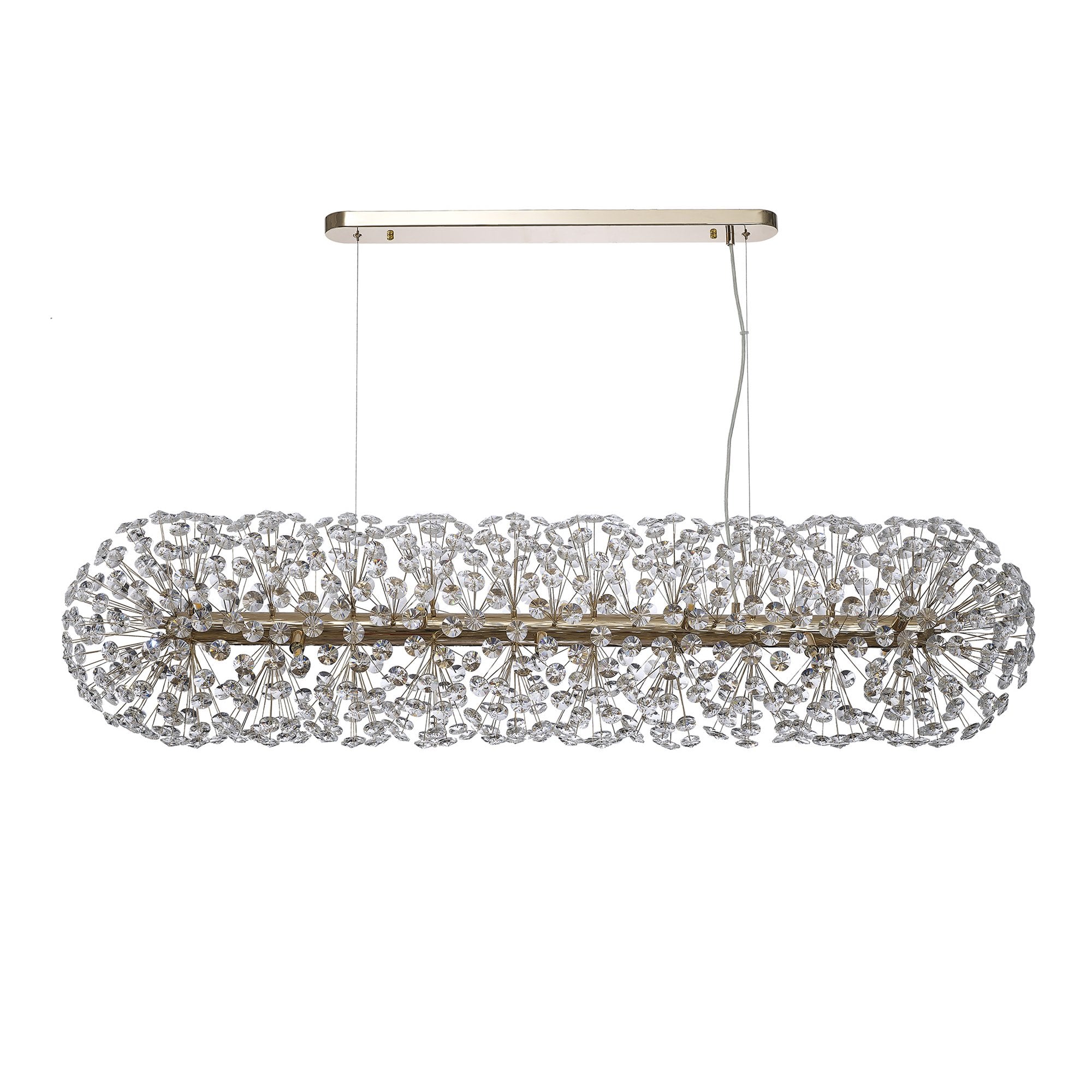 Fabula Grosvenor 14 Light Oblong Linear Pendant - French Gold & Crystal (44 Extra Sets of Crystal)