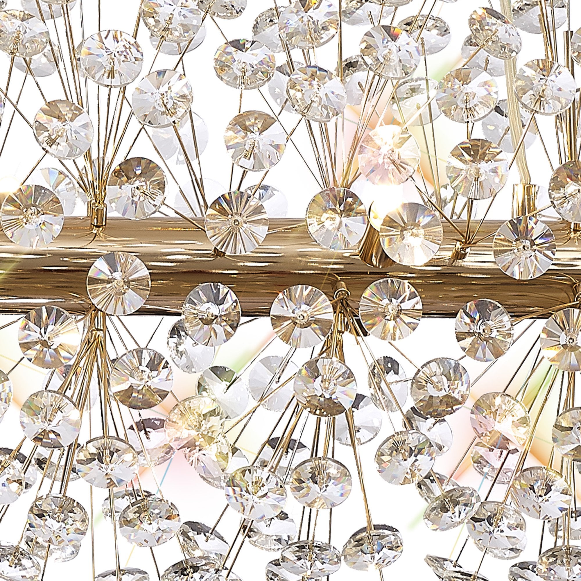 Fabula Grosvenor 14 Light Oblong Linear Pendant - French Gold & Crystal (44 Extra Sets of Crystal)