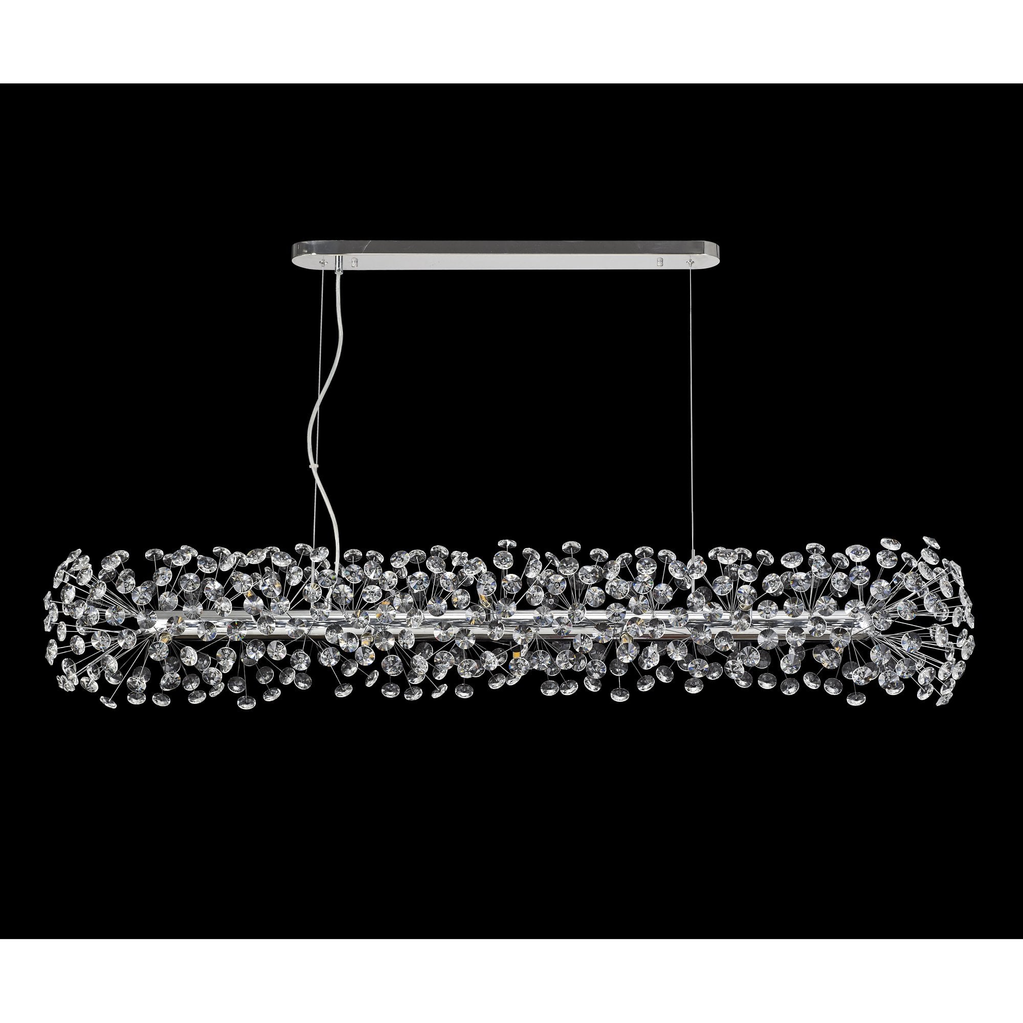 Fabula Grosvenor 14 Light Oblong Linear Pendant - Polished Chrome & Crystal